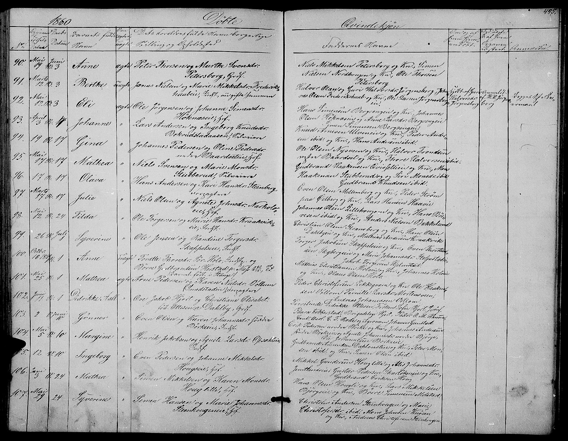 Ringsaker prestekontor, AV/SAH-PREST-014/L/La/L0006: Parish register (copy) no. 6, 1851-1860, p. 495