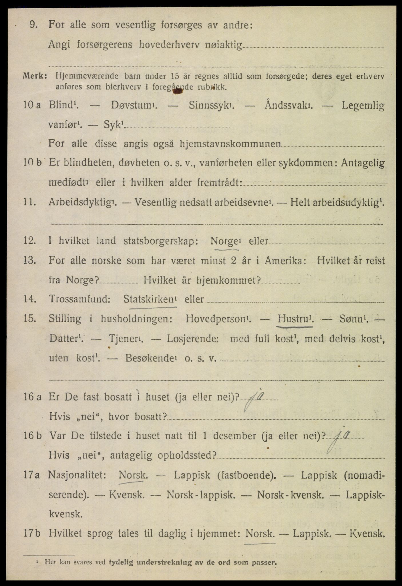 SAT, 1920 census for Namdalseid, 1920, p. 2333