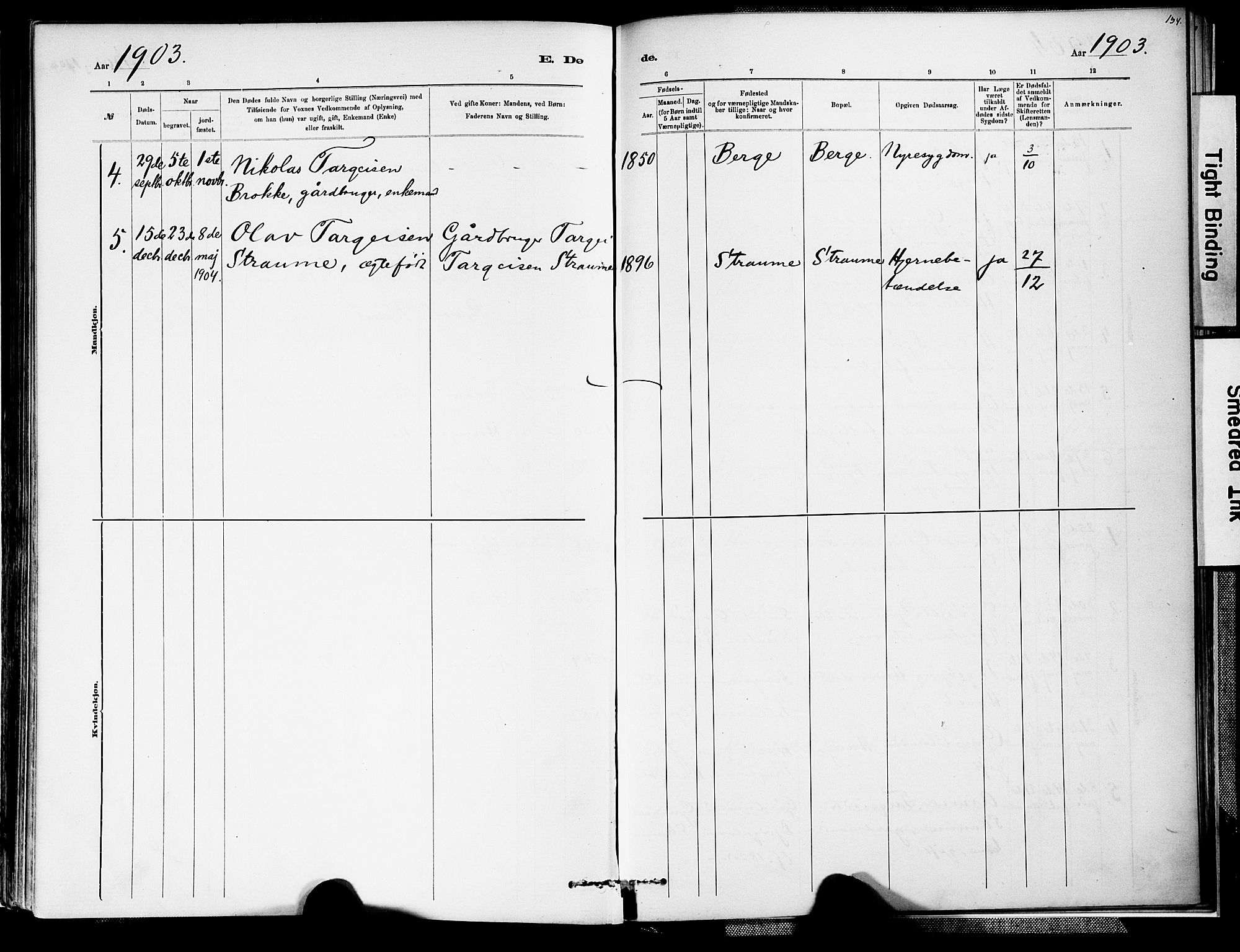 Valle sokneprestkontor, SAK/1111-0044/F/Fa/Fab/L0001: Parish register (official) no. A 1, 1882-1910, p. 154