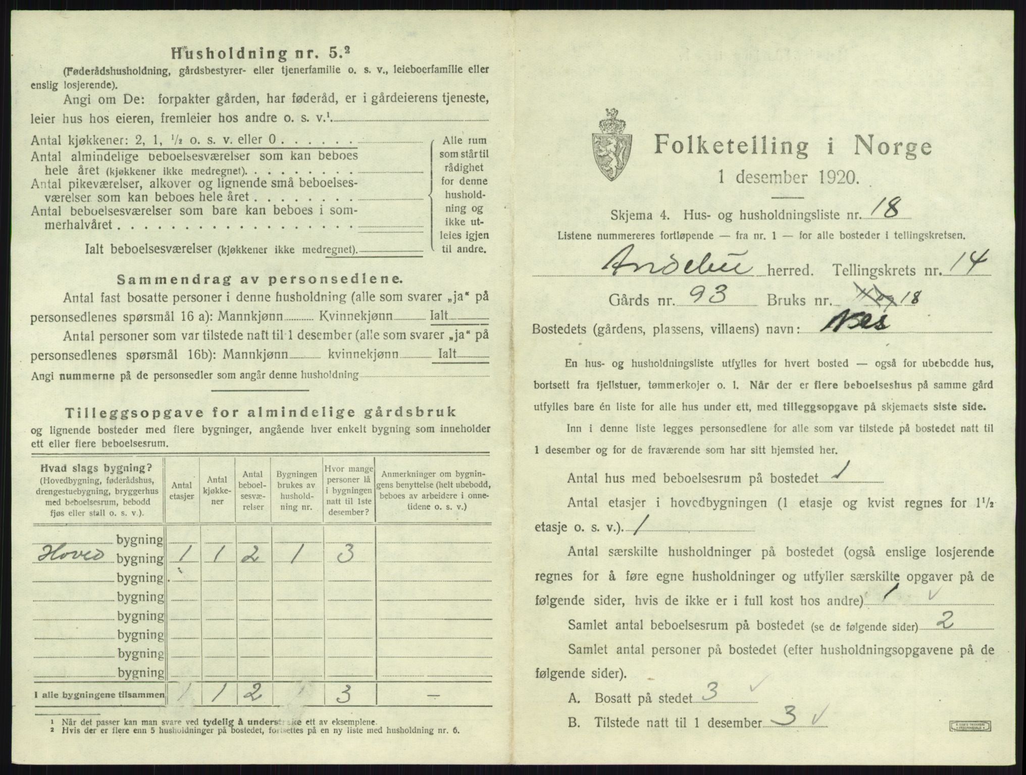 SAKO, 1920 census for Andebu, 1920, p. 818