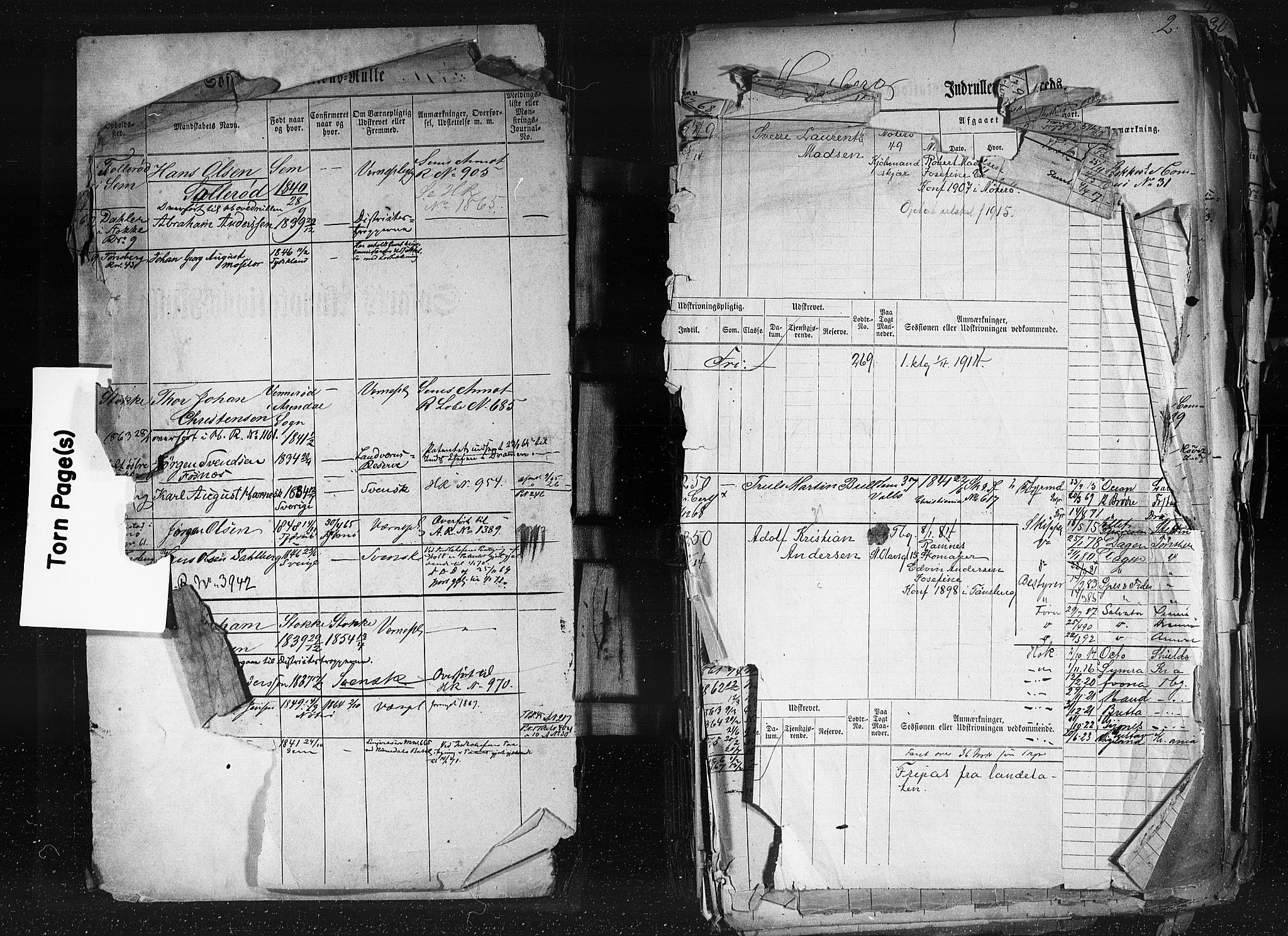 Tønsberg innrulleringskontor, SAKO/A-786/F/Fb/L0001: Annotasjonsrulle Patent nr. 1-1724, 1860-1868, p. 3