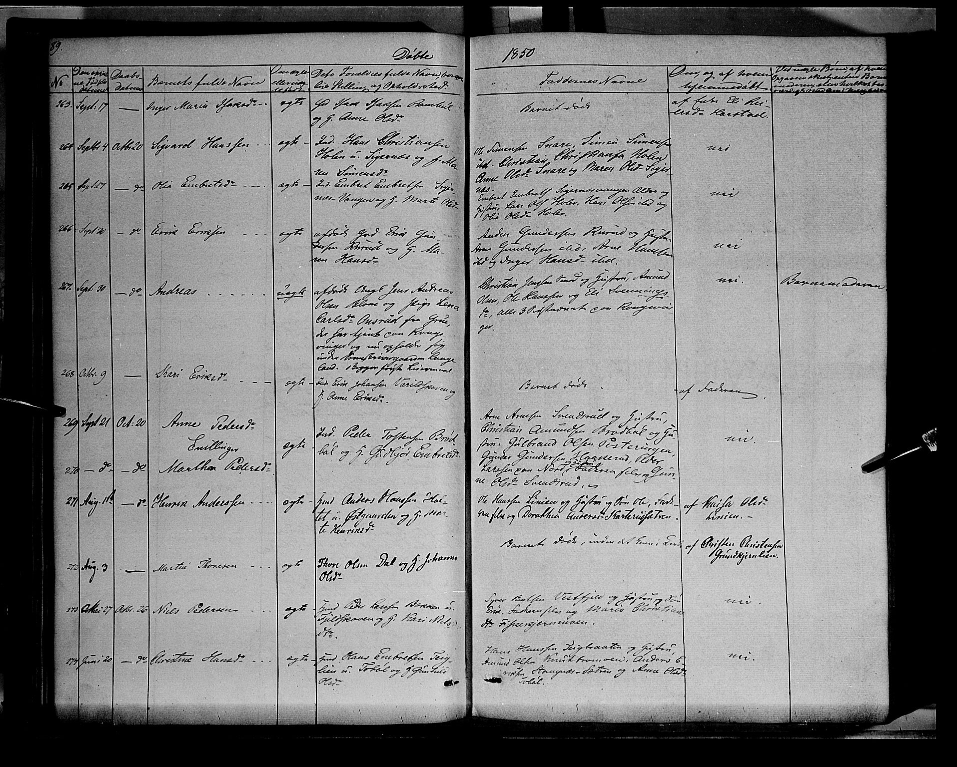 Vinger prestekontor, SAH/PREST-024/H/Ha/Haa/L0009: Parish register (official) no. 9, 1847-1855, p. 89