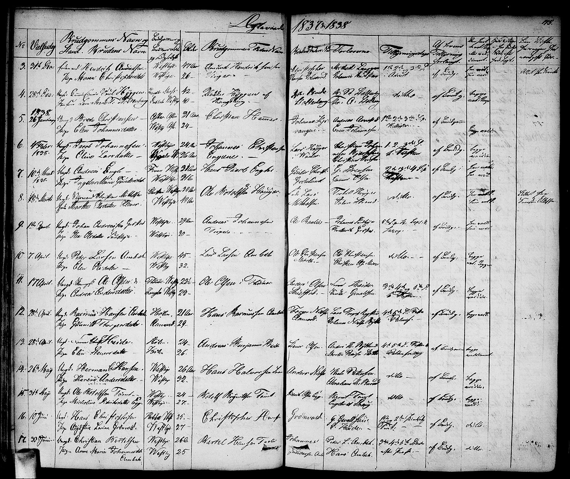 Vestby prestekontor Kirkebøker, SAO/A-10893/F/Fa/L0006: Parish register (official) no. I 6, 1827-1849, p. 175