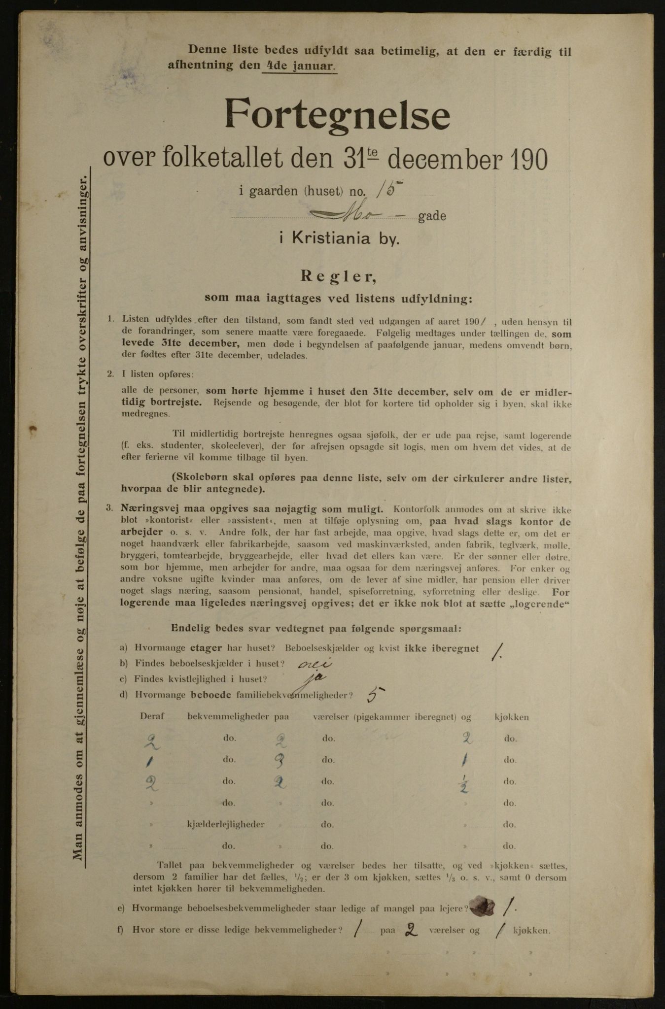 OBA, Municipal Census 1901 for Kristiania, 1901, p. 10069