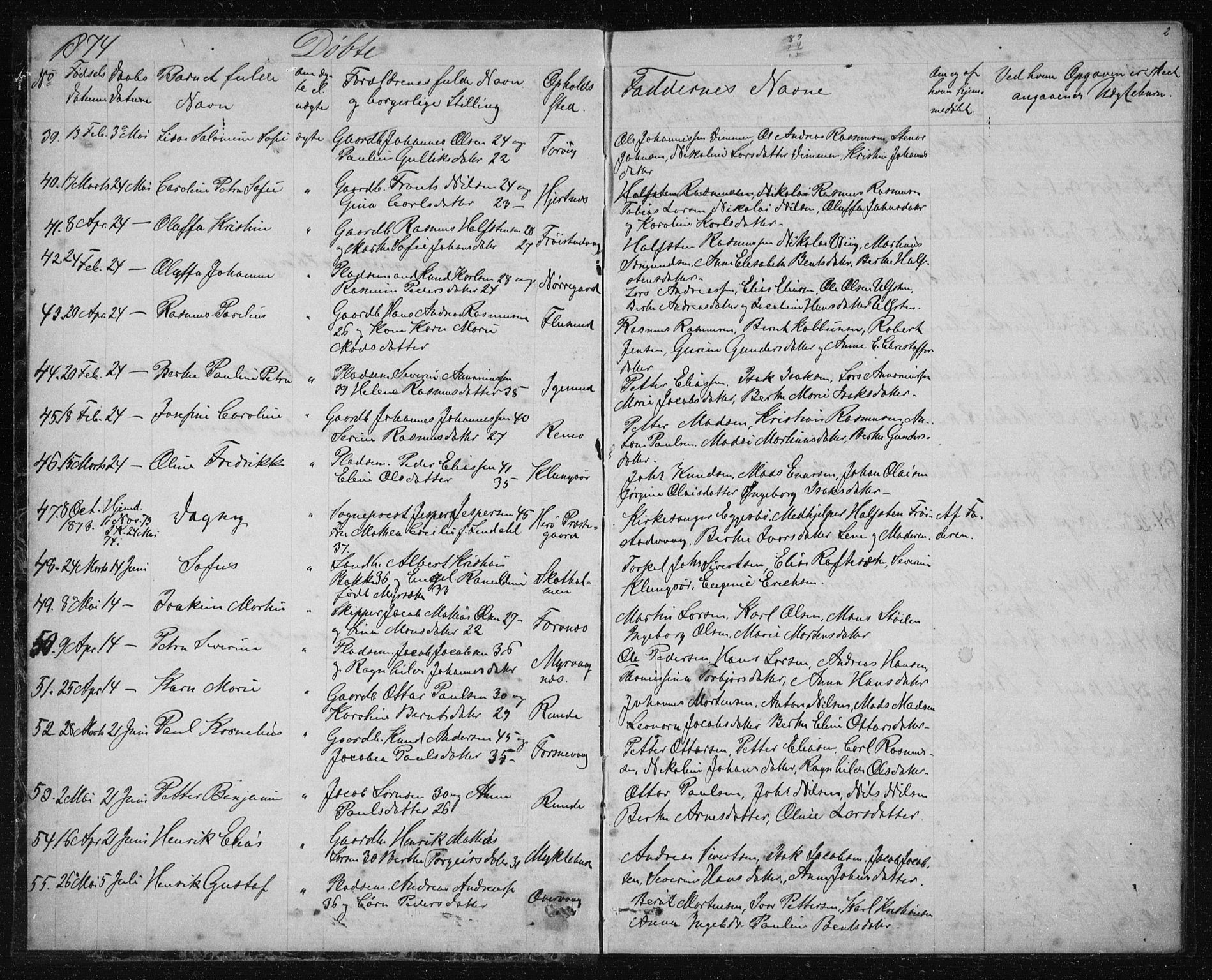 Ministerialprotokoller, klokkerbøker og fødselsregistre - Møre og Romsdal, SAT/A-1454/507/L0080: Parish register (copy) no. 507C03, 1874-1877, p. 2