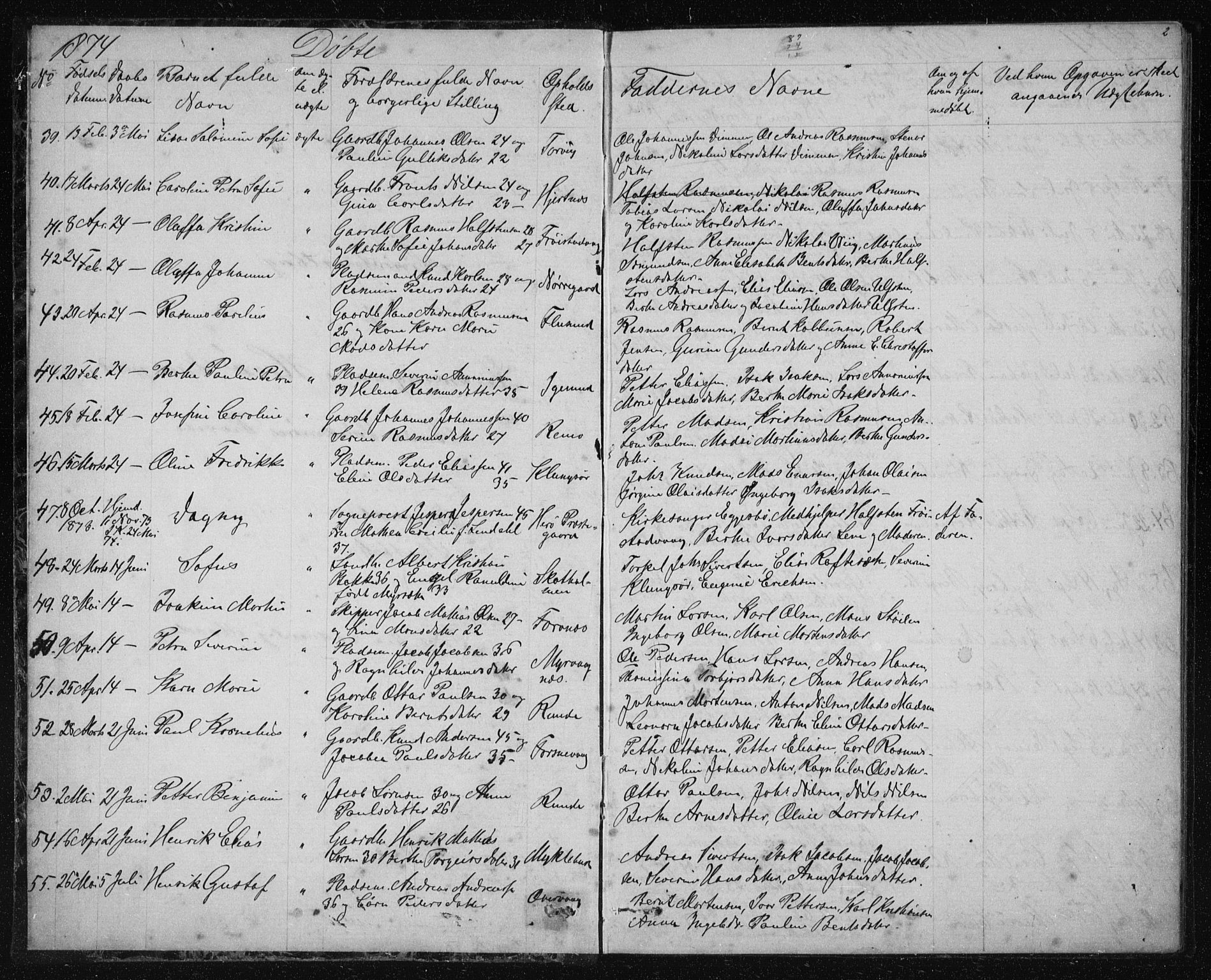 Ministerialprotokoller, klokkerbøker og fødselsregistre - Møre og Romsdal, AV/SAT-A-1454/507/L0080: Parish register (copy) no. 507C03, 1874-1877, p. 2