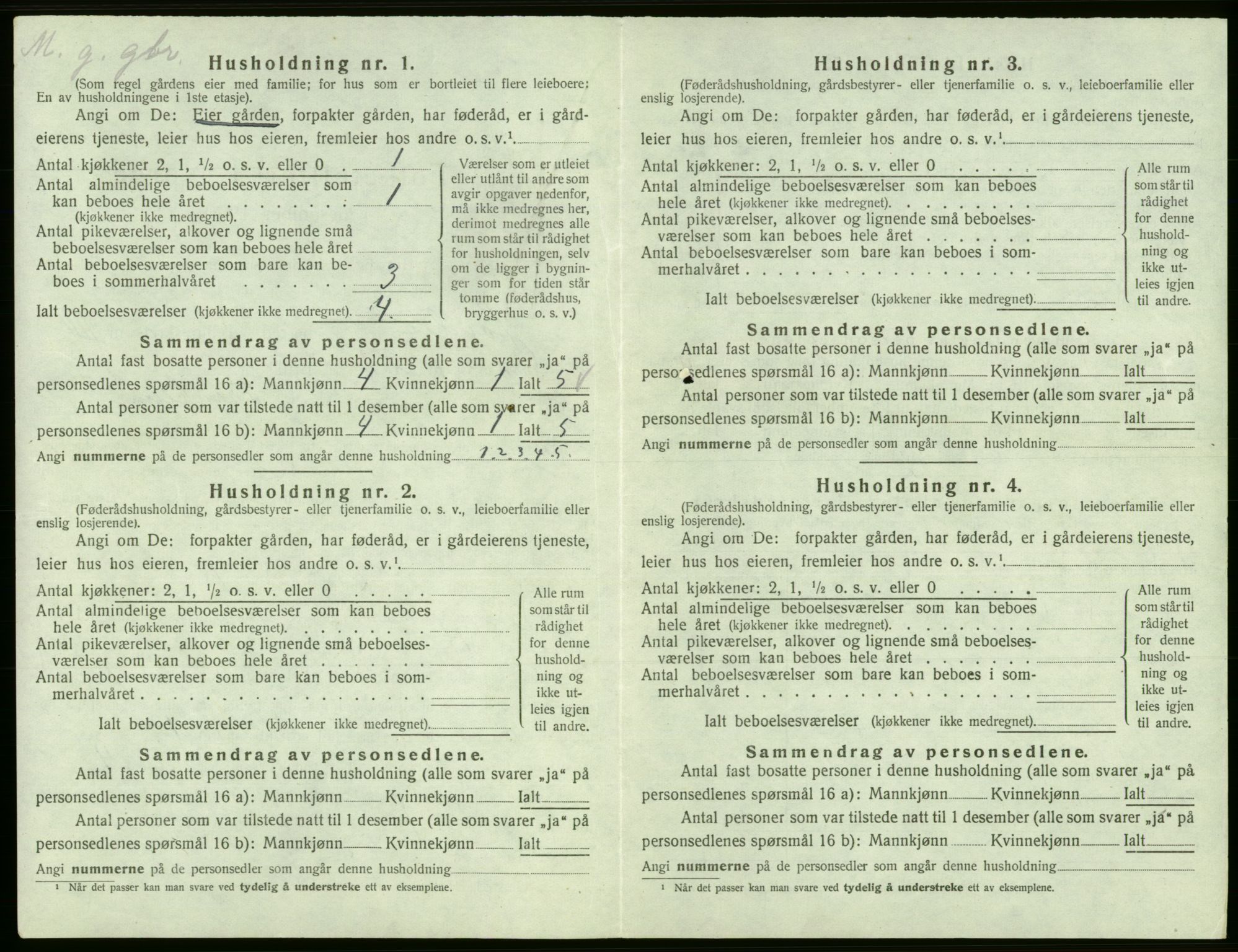 SAB, 1920 census for Jondal, 1920, p. 347