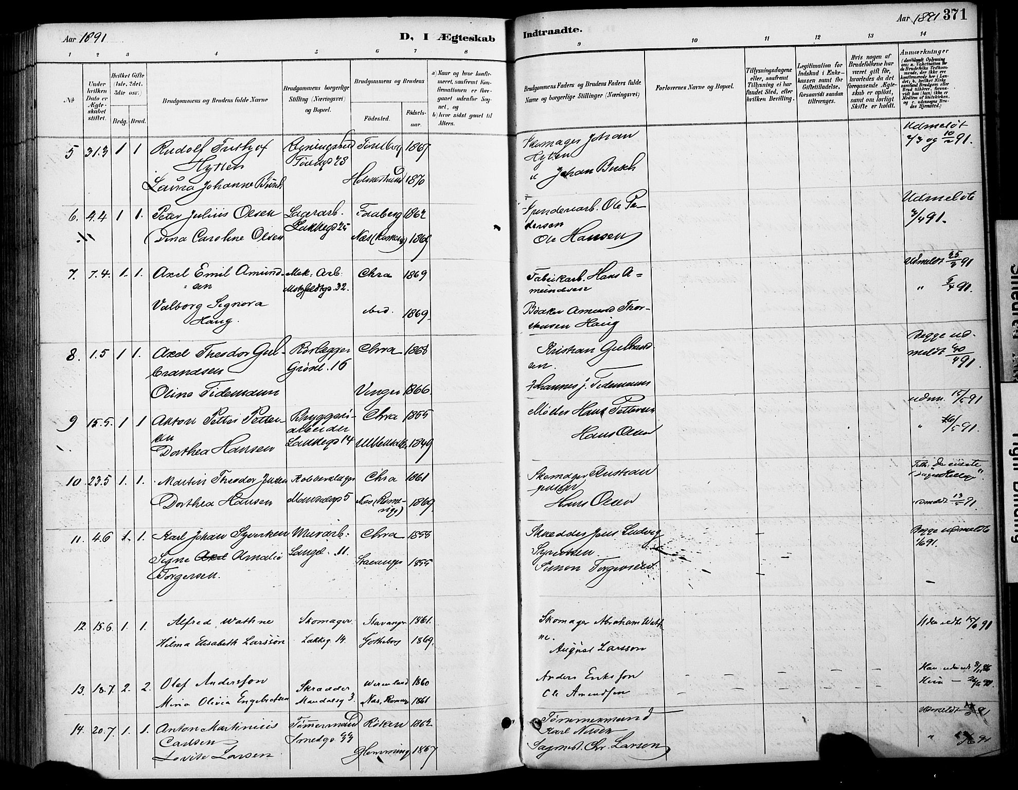 Grønland prestekontor Kirkebøker, SAO/A-10848/F/Fa/L0013: Parish register (official) no. 13, 1887-1906, p. 371