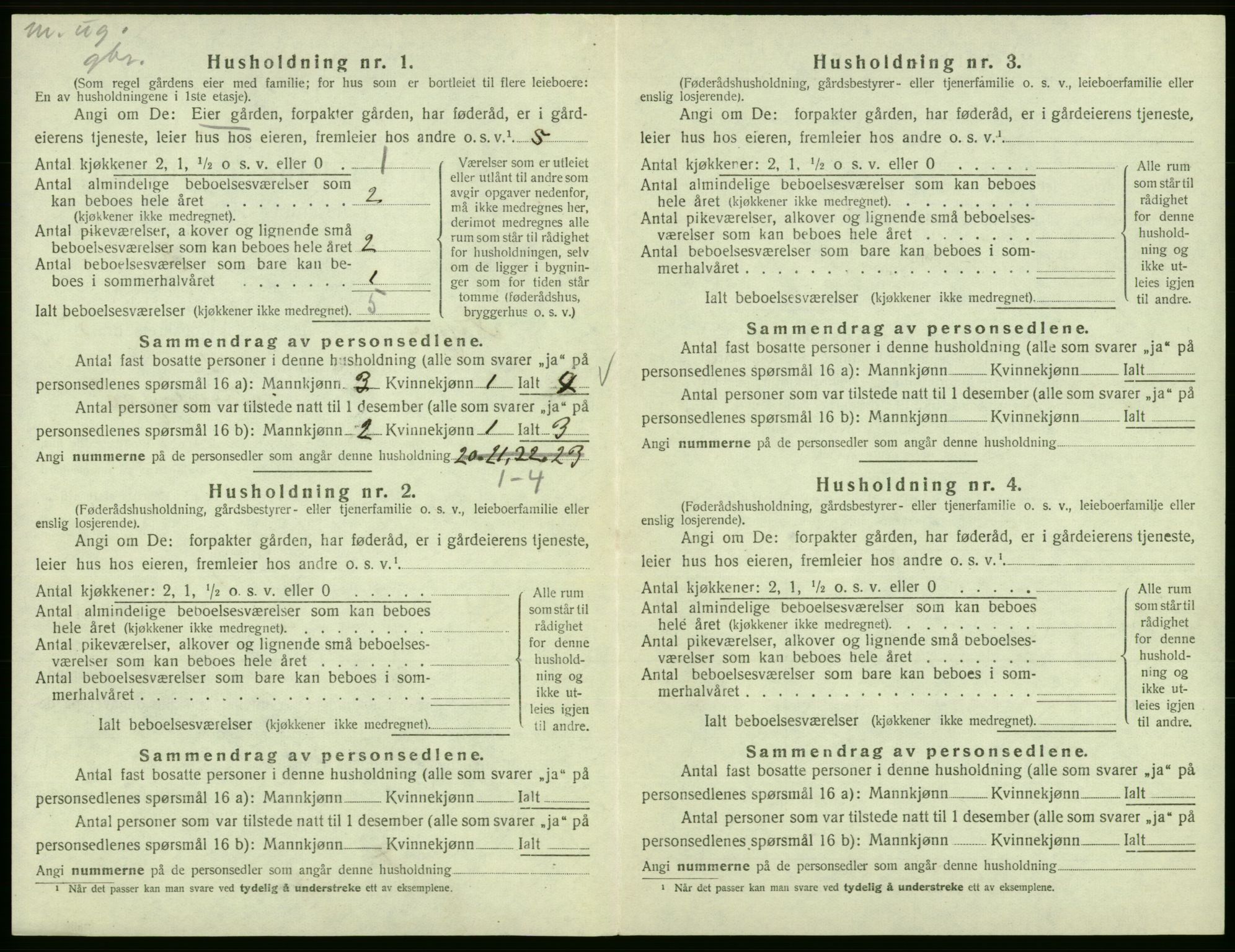SAB, 1920 census for Fitjar, 1920, p. 319