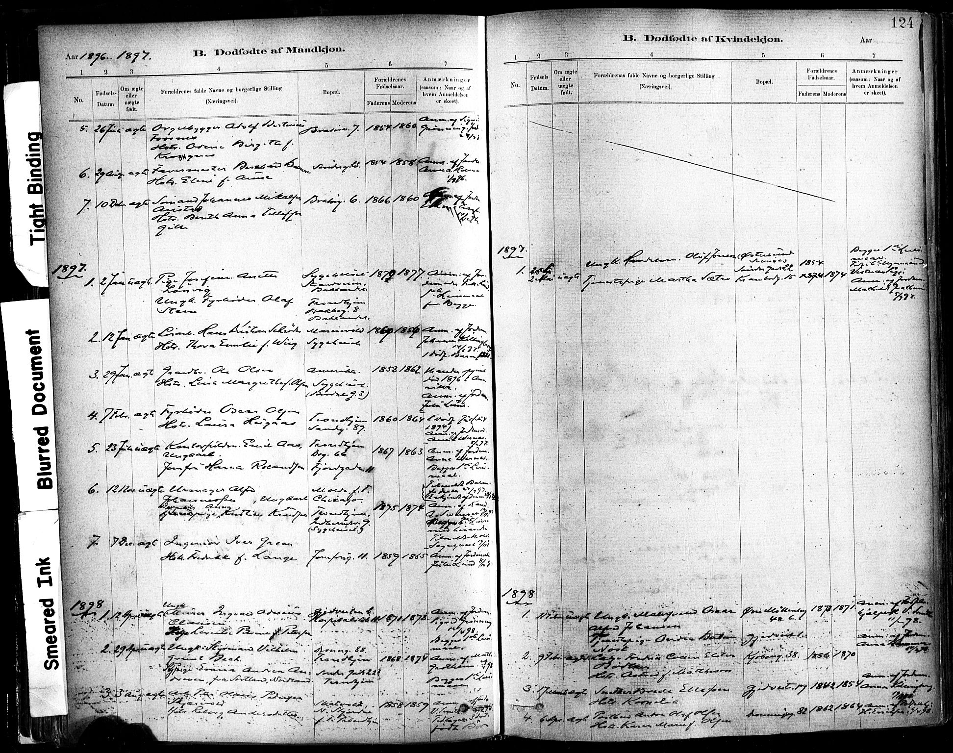 Ministerialprotokoller, klokkerbøker og fødselsregistre - Sør-Trøndelag, SAT/A-1456/602/L0119: Parish register (official) no. 602A17, 1880-1901, p. 124