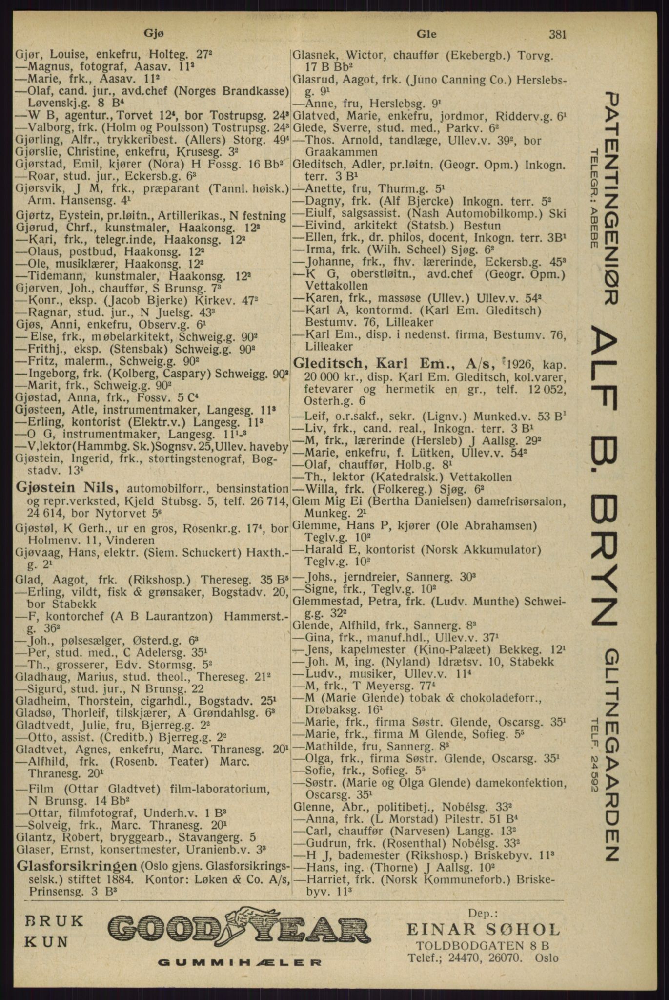 Kristiania/Oslo adressebok, PUBL/-, 1929, p. 381