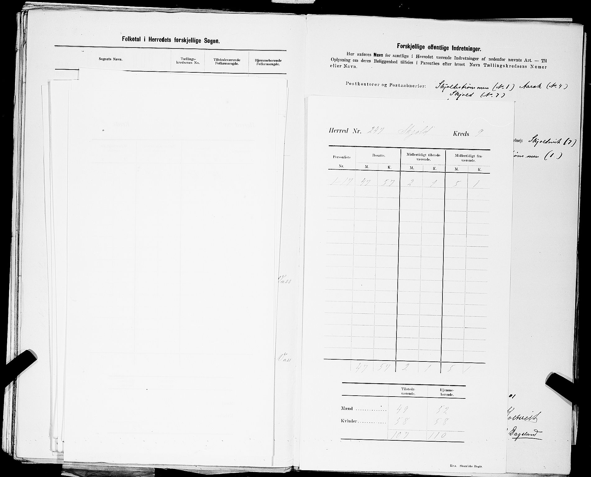 SAST, 1900 census for Skjold, 1900, p. 12