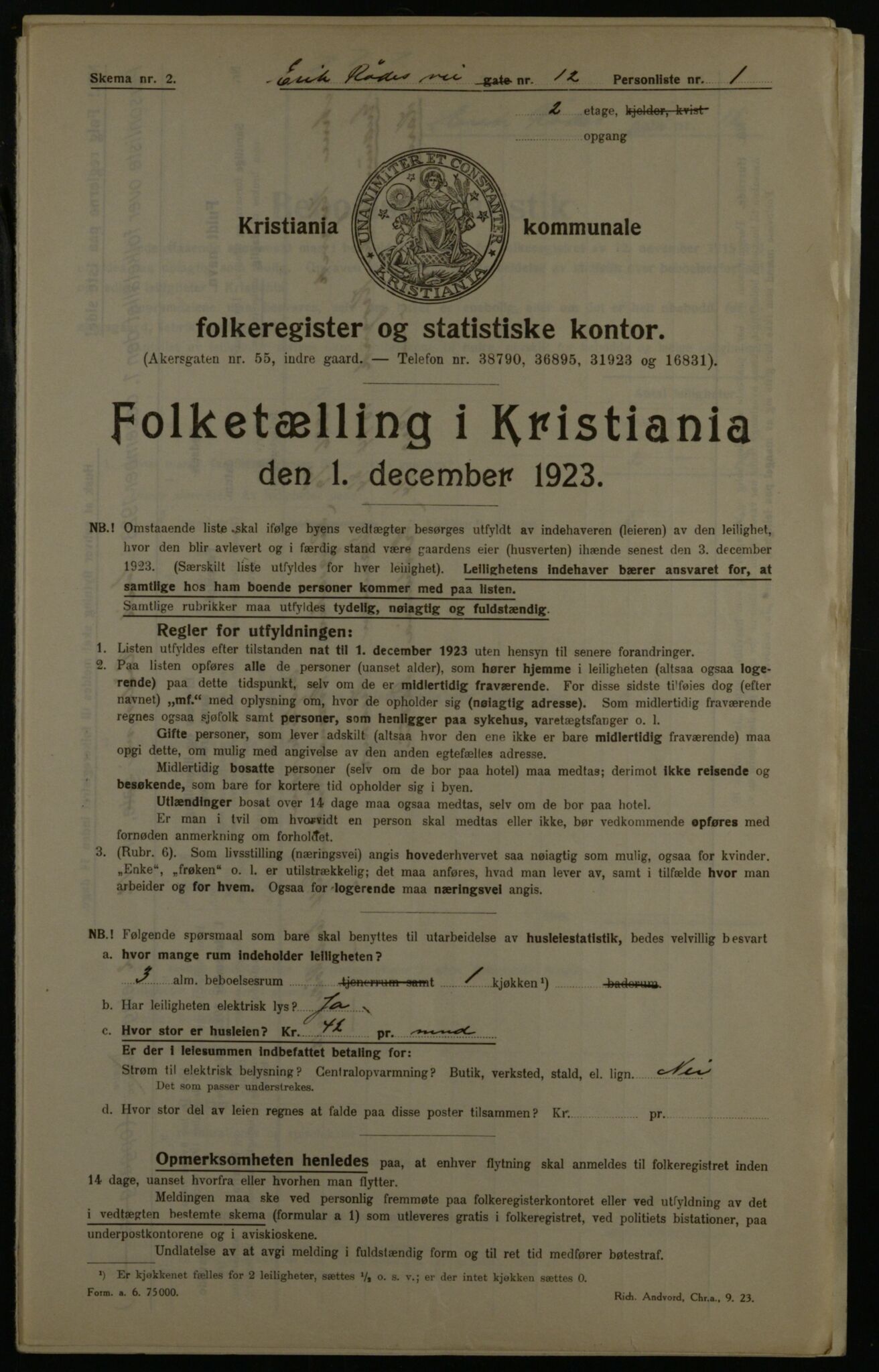 OBA, Municipal Census 1923 for Kristiania, 1923, p. 21761