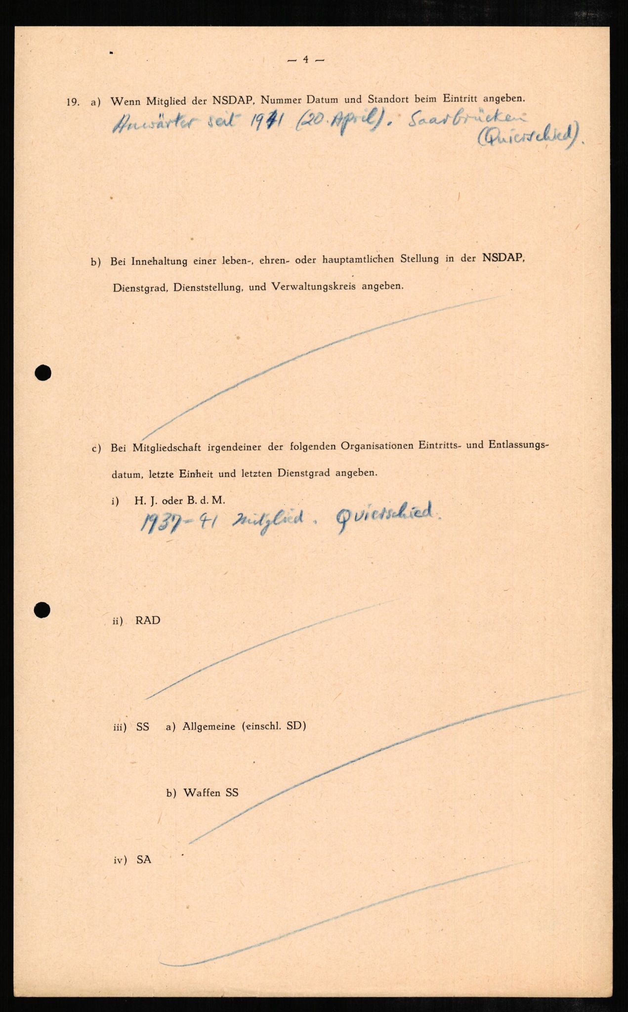 Forsvaret, Forsvarets overkommando II, AV/RA-RAFA-3915/D/Db/L0006: CI Questionaires. Tyske okkupasjonsstyrker i Norge. Tyskere., 1945-1946, p. 119