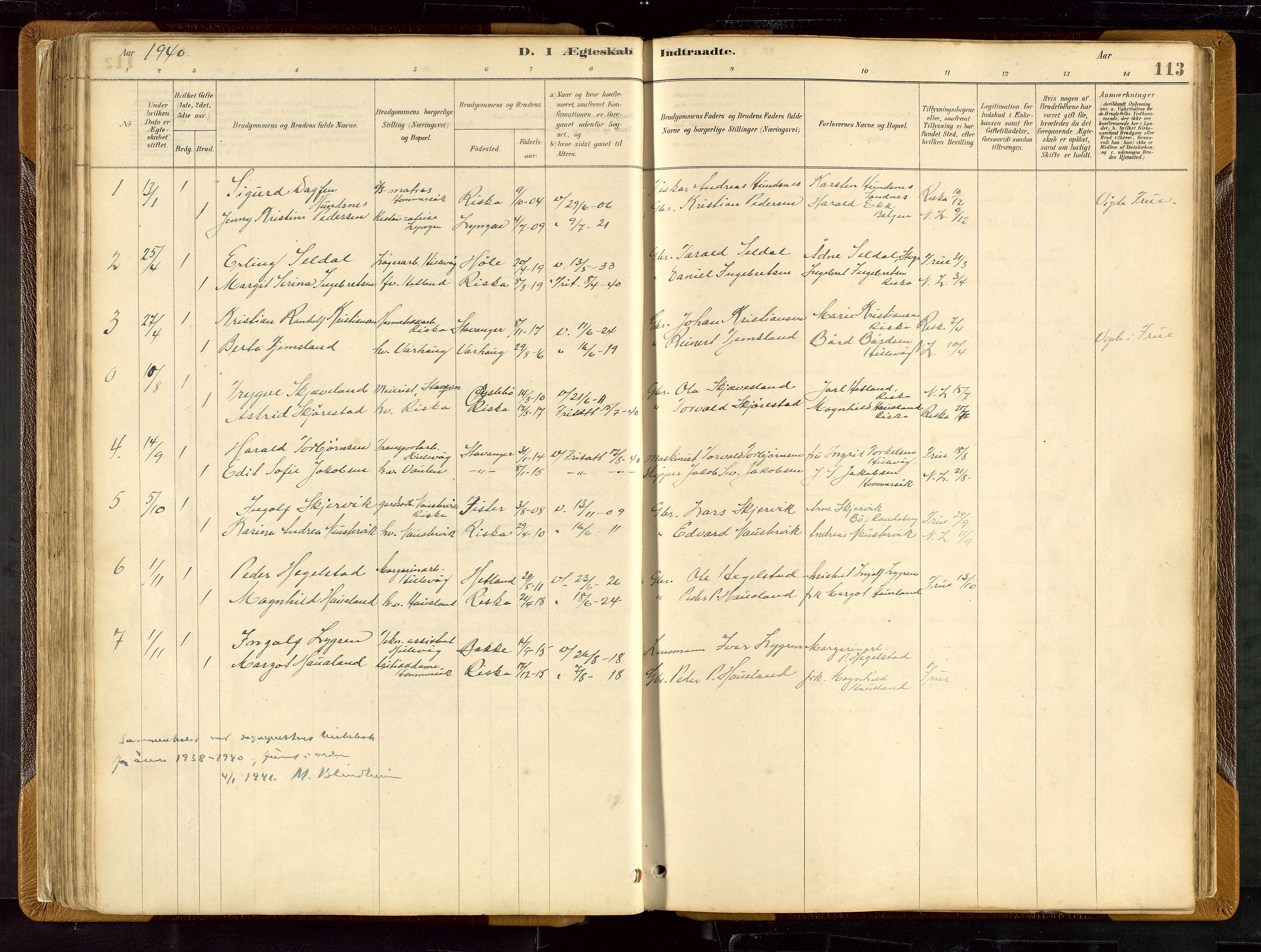 Hetland sokneprestkontor, SAST/A-101826/30/30BB/L0007: Parish register (copy) no. B 7, 1878-1910, p. 113