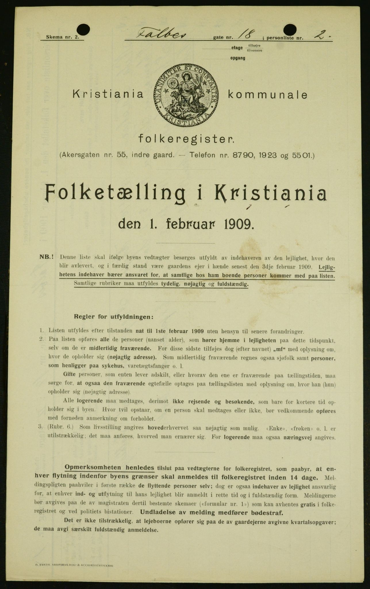 OBA, Municipal Census 1909 for Kristiania, 1909, p. 20962