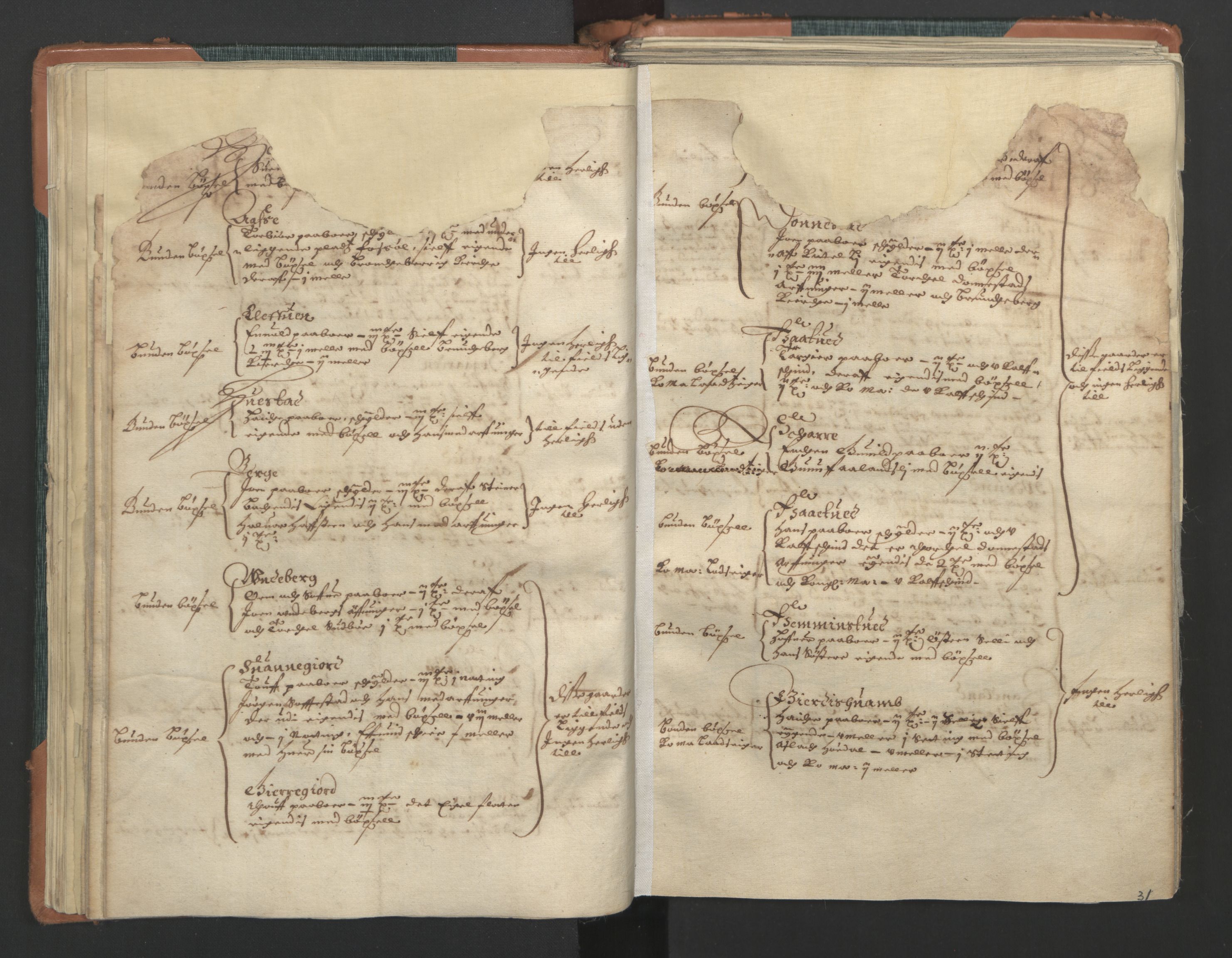 Rentekammeret inntil 1814, Realistisk ordnet avdeling, AV/RA-EA-4070/L/L0017: Skien lagdømme. Alminnelig jordebok for Telemark, Bamble og Numedal, 1661, p. 30b-31a