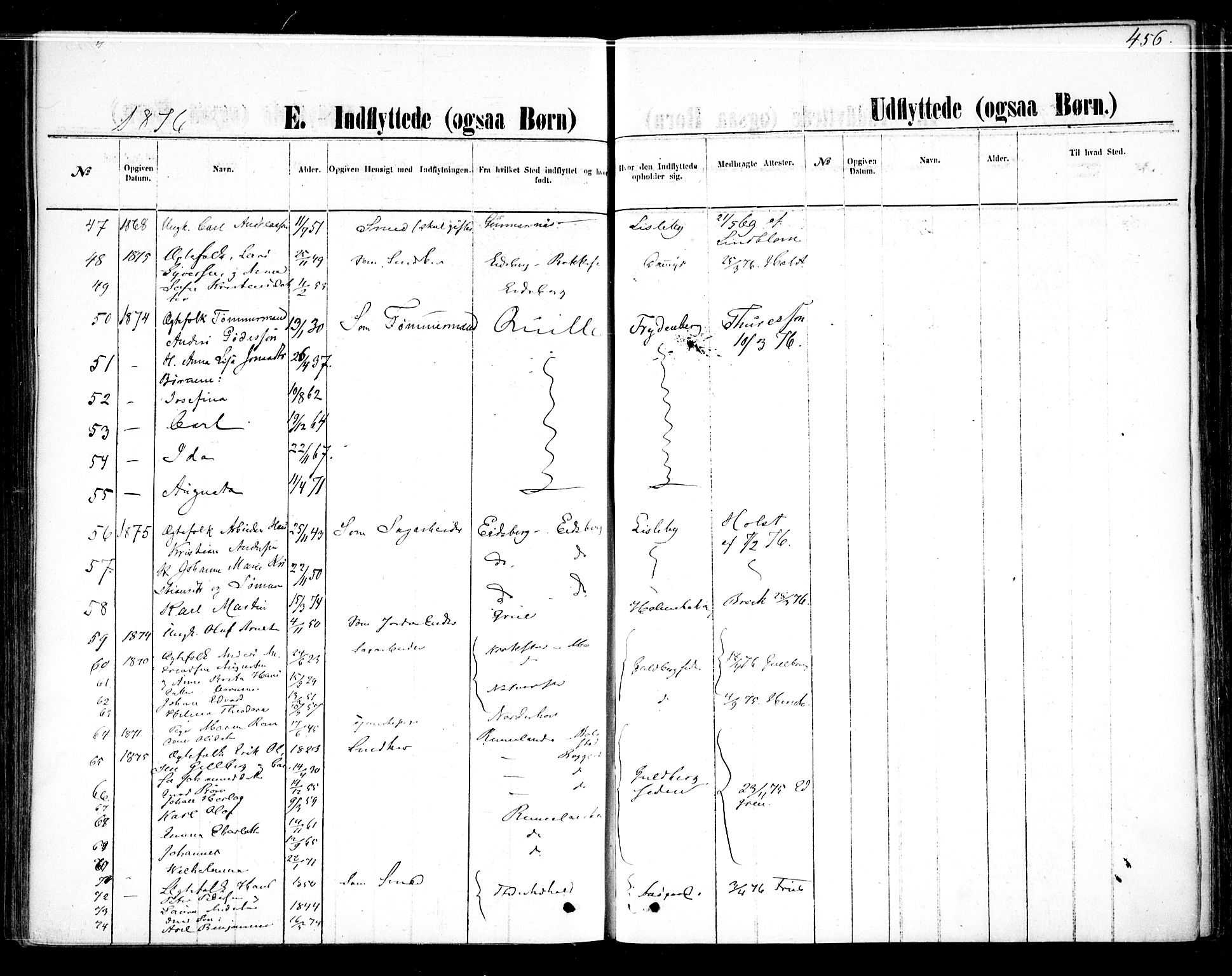 Glemmen prestekontor Kirkebøker, AV/SAO-A-10908/F/Fa/L0009: Parish register (official) no. 9, 1871-1878, p. 456