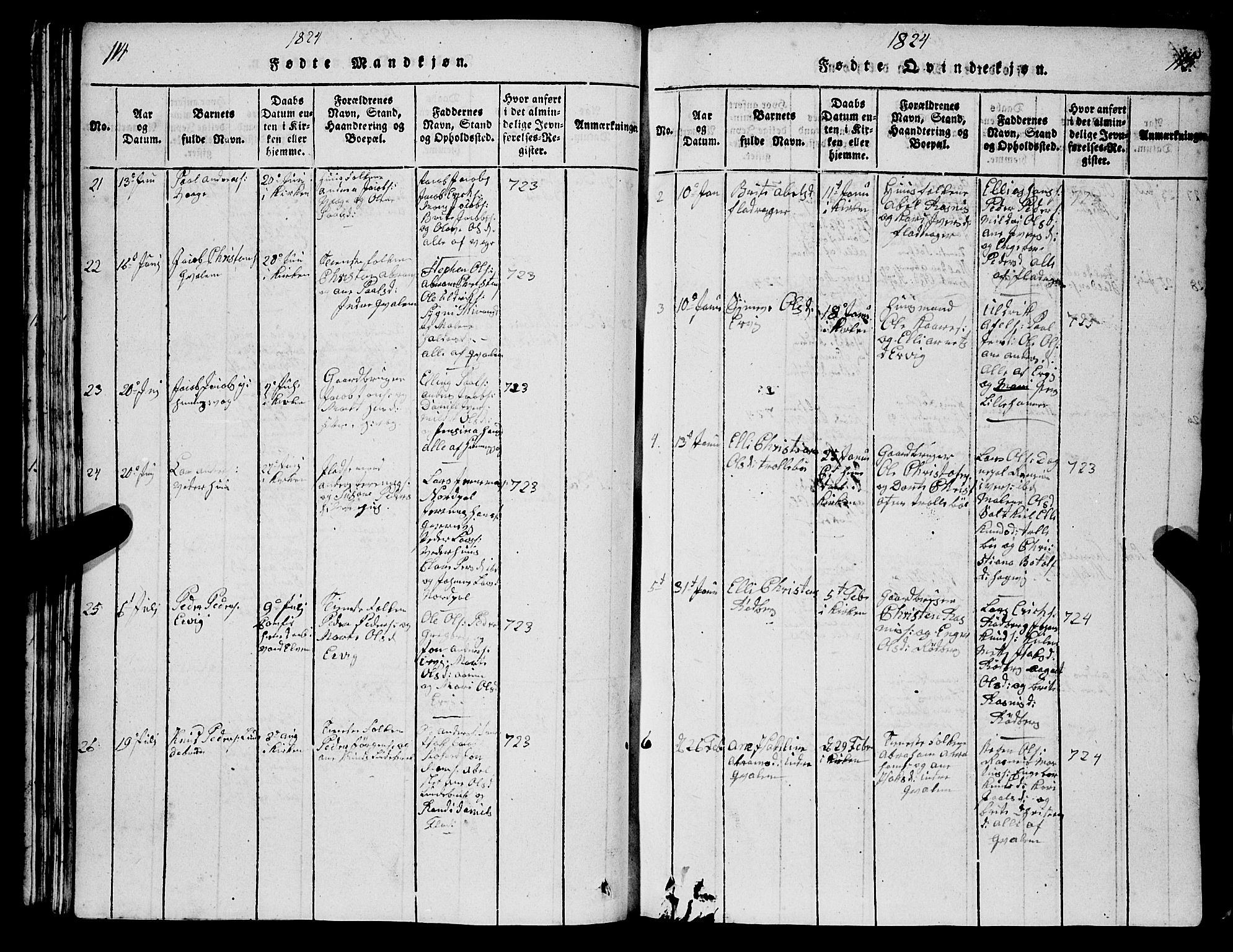 Selje sokneprestembete, AV/SAB-A-99938/H/Ha/Hab/Haba: Parish register (copy) no. A 1, 1816-1828, p. 114-115