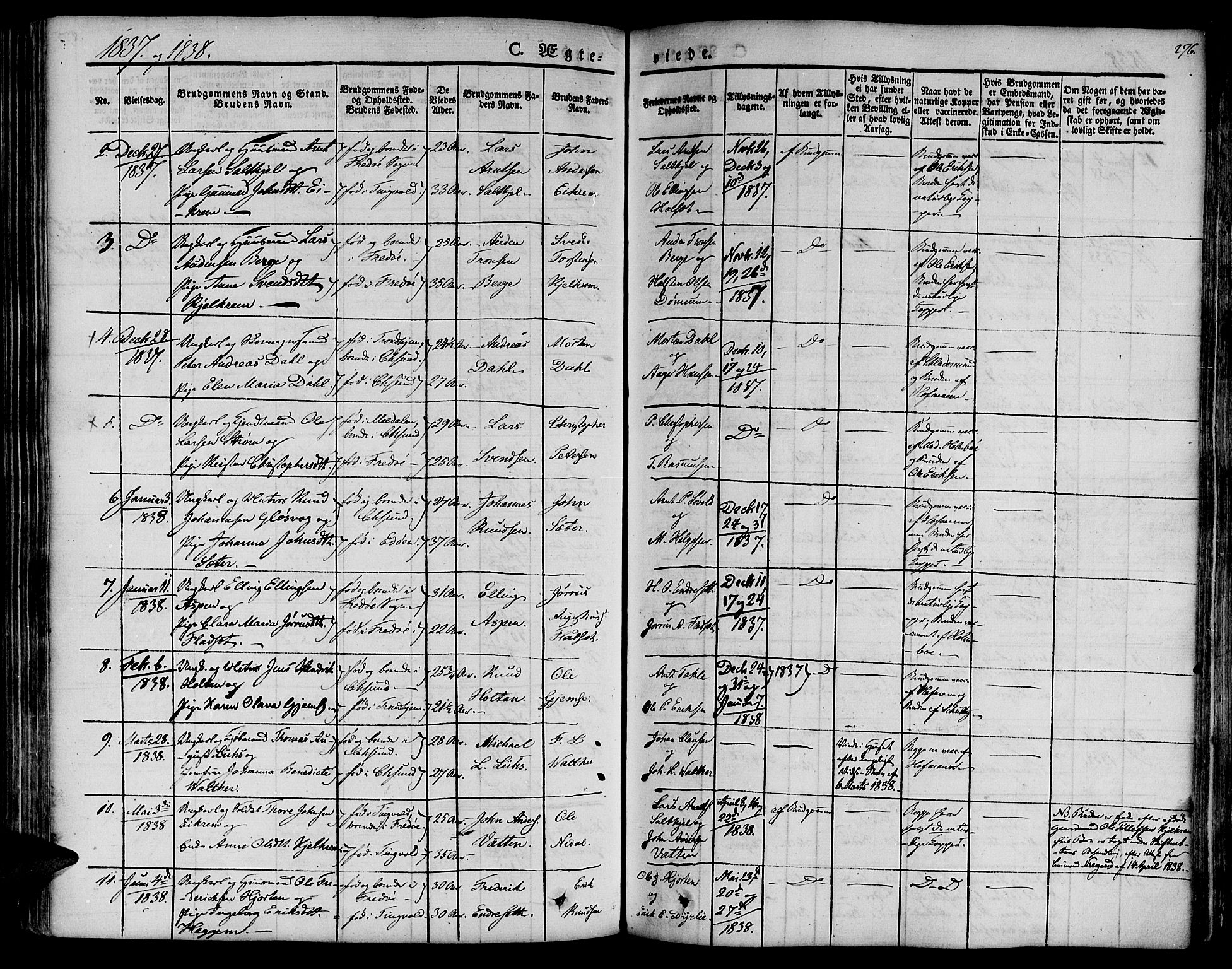 Ministerialprotokoller, klokkerbøker og fødselsregistre - Møre og Romsdal, AV/SAT-A-1454/572/L0843: Parish register (official) no. 572A06, 1832-1842, p. 276