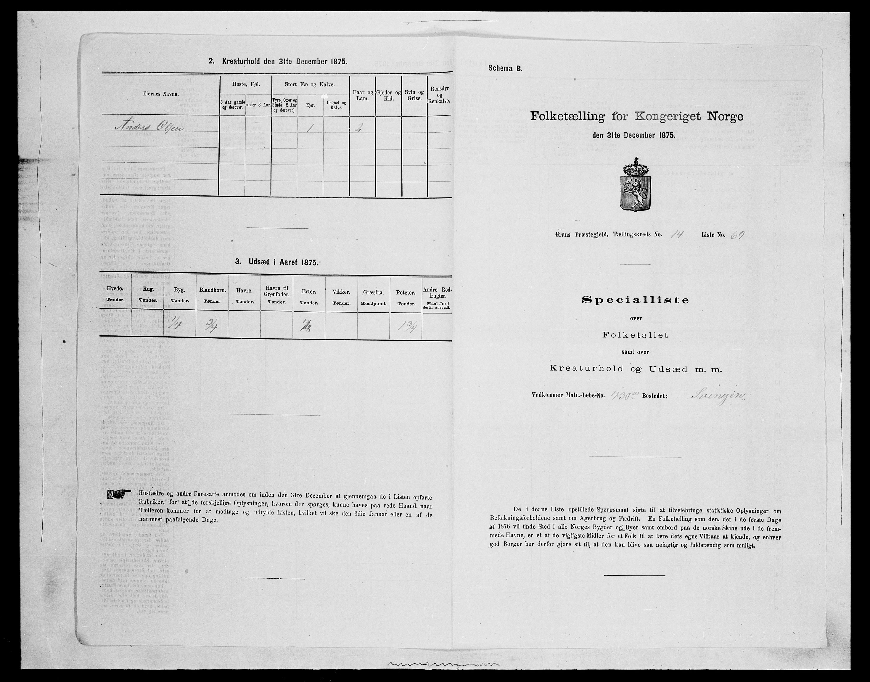 SAH, 1875 census for 0534P Gran, 1875, p. 2667