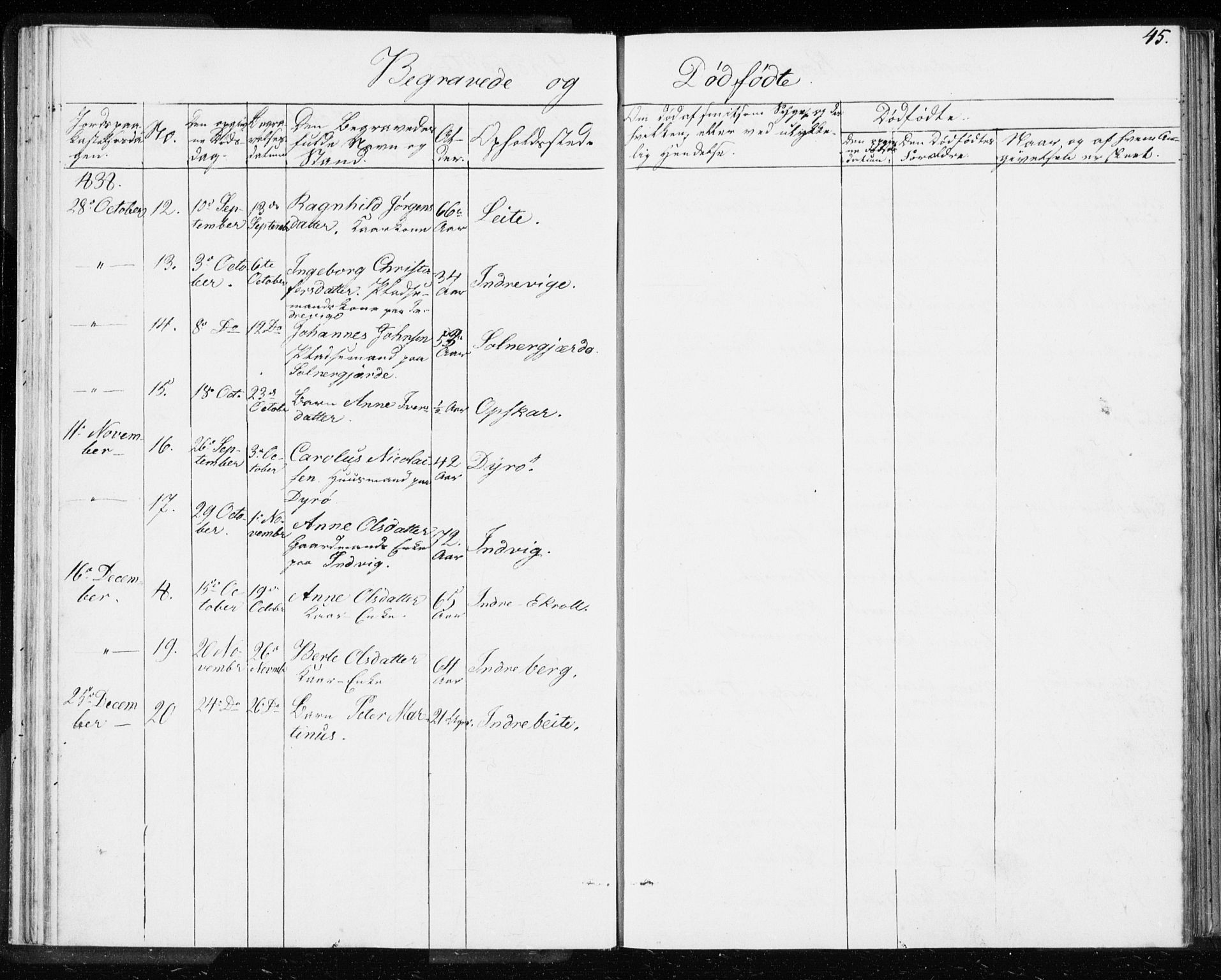 Ministerialprotokoller, klokkerbøker og fødselsregistre - Møre og Romsdal, SAT/A-1454/528/L0414: Curate's parish register no. 528B02, 1833-1844, p. 45