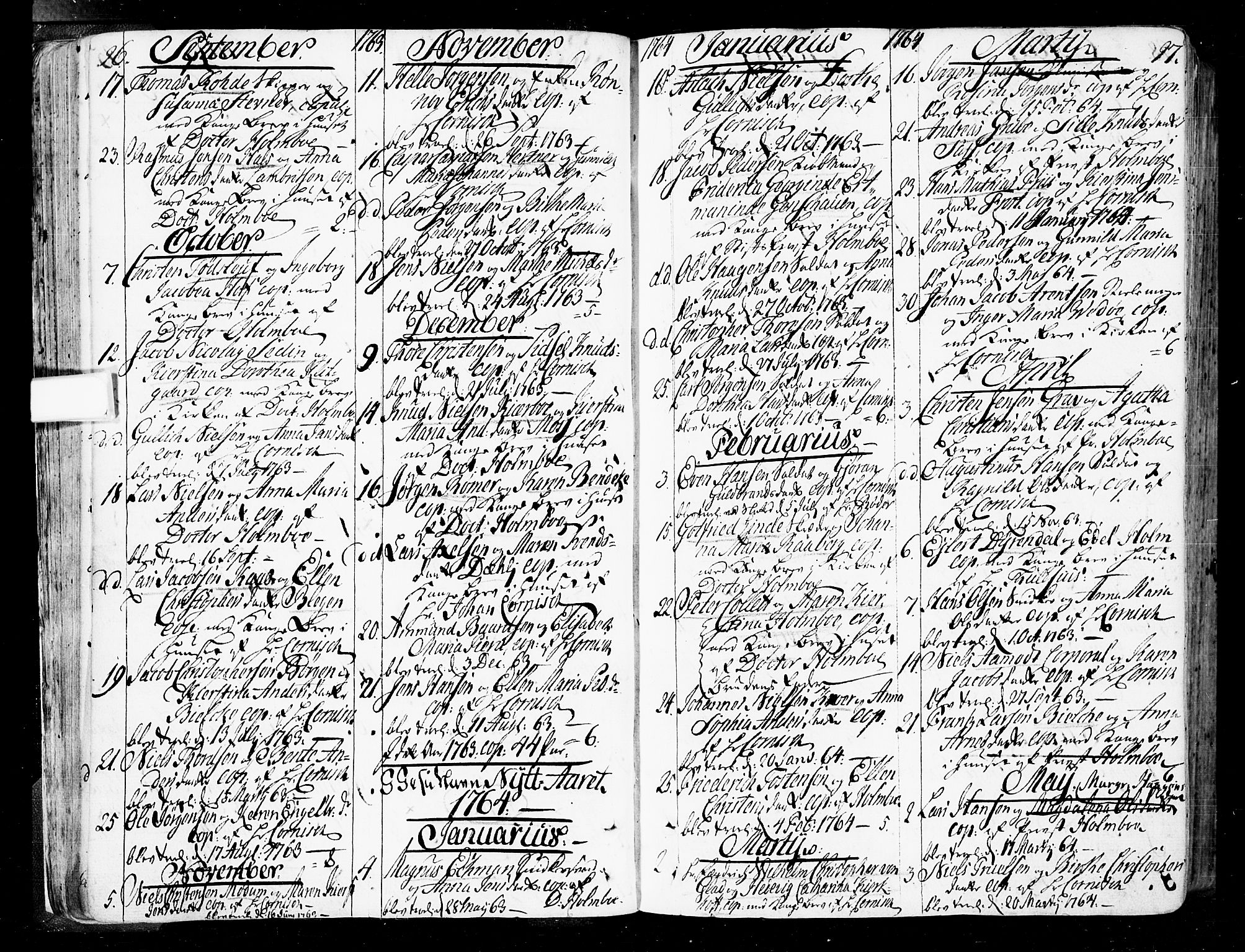 Oslo domkirke Kirkebøker, SAO/A-10752/F/Fa/L0004: Parish register (official) no. 4, 1743-1786, p. 96-97