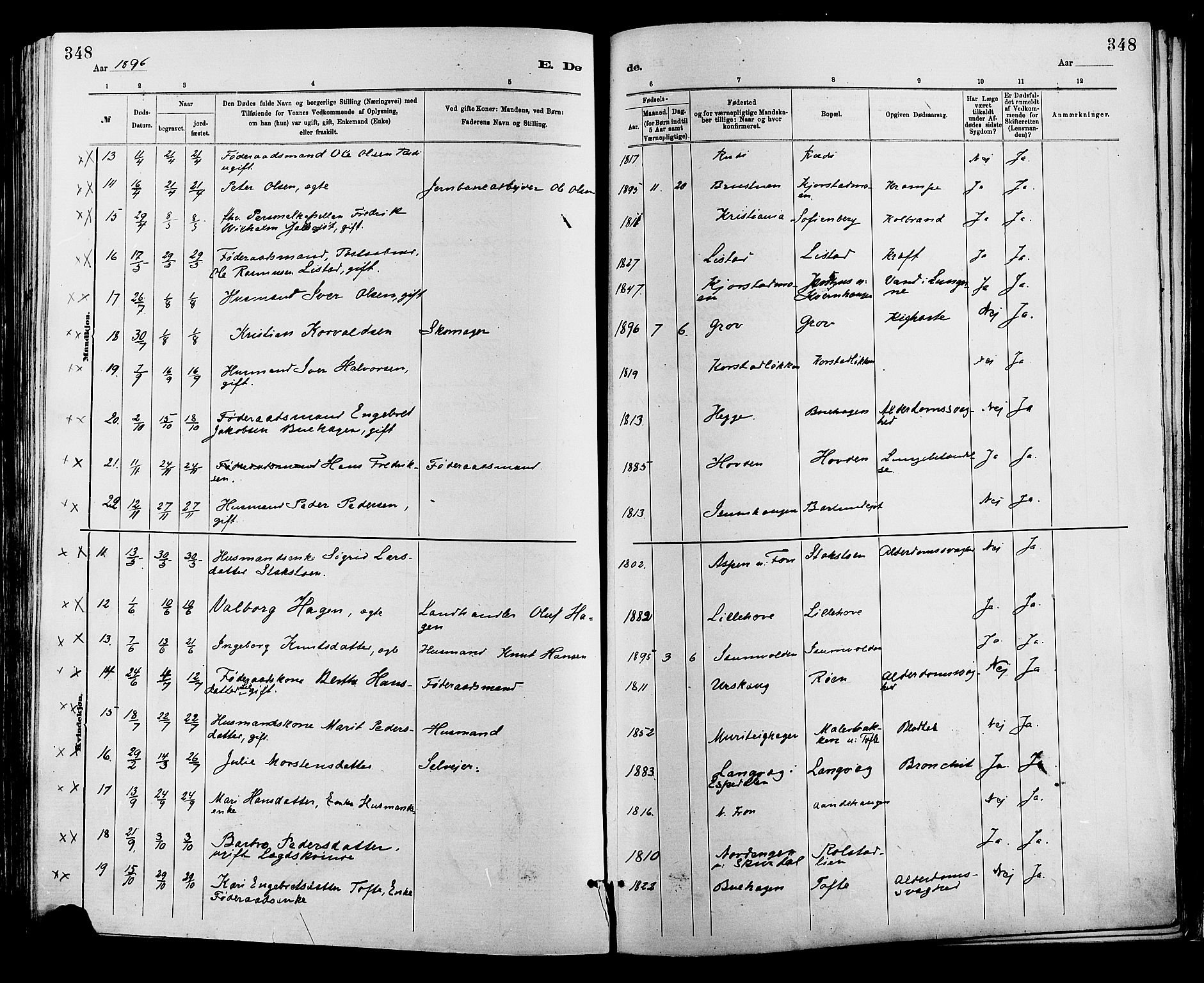 Sør-Fron prestekontor, AV/SAH-PREST-010/H/Ha/Haa/L0003: Parish register (official) no. 3, 1881-1897, p. 348