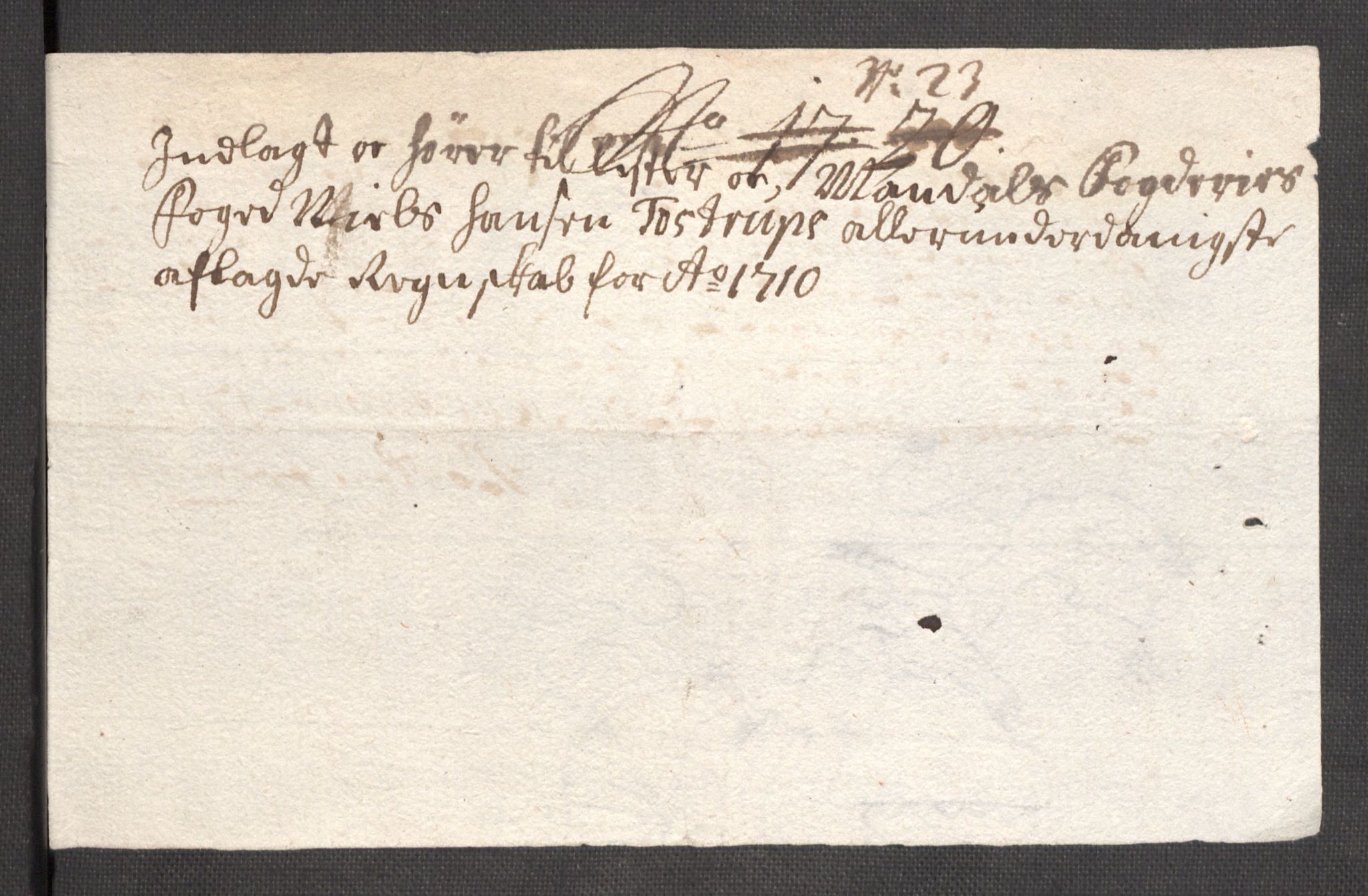 Rentekammeret inntil 1814, Reviderte regnskaper, Fogderegnskap, RA/EA-4092/R43/L2553: Fogderegnskap Lista og Mandal, 1710, p. 100