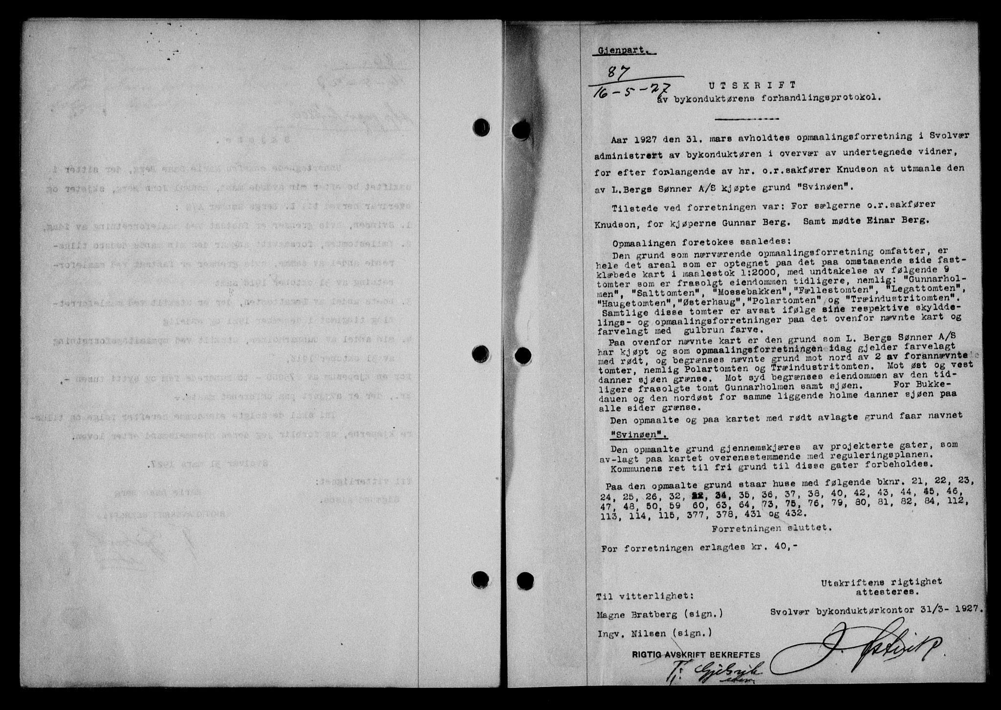 Lofoten sorenskriveri, SAT/A-0017/1/2/2C/L0015b: Mortgage book no. 15b, 1927-1927, Deed date: 16.05.1927