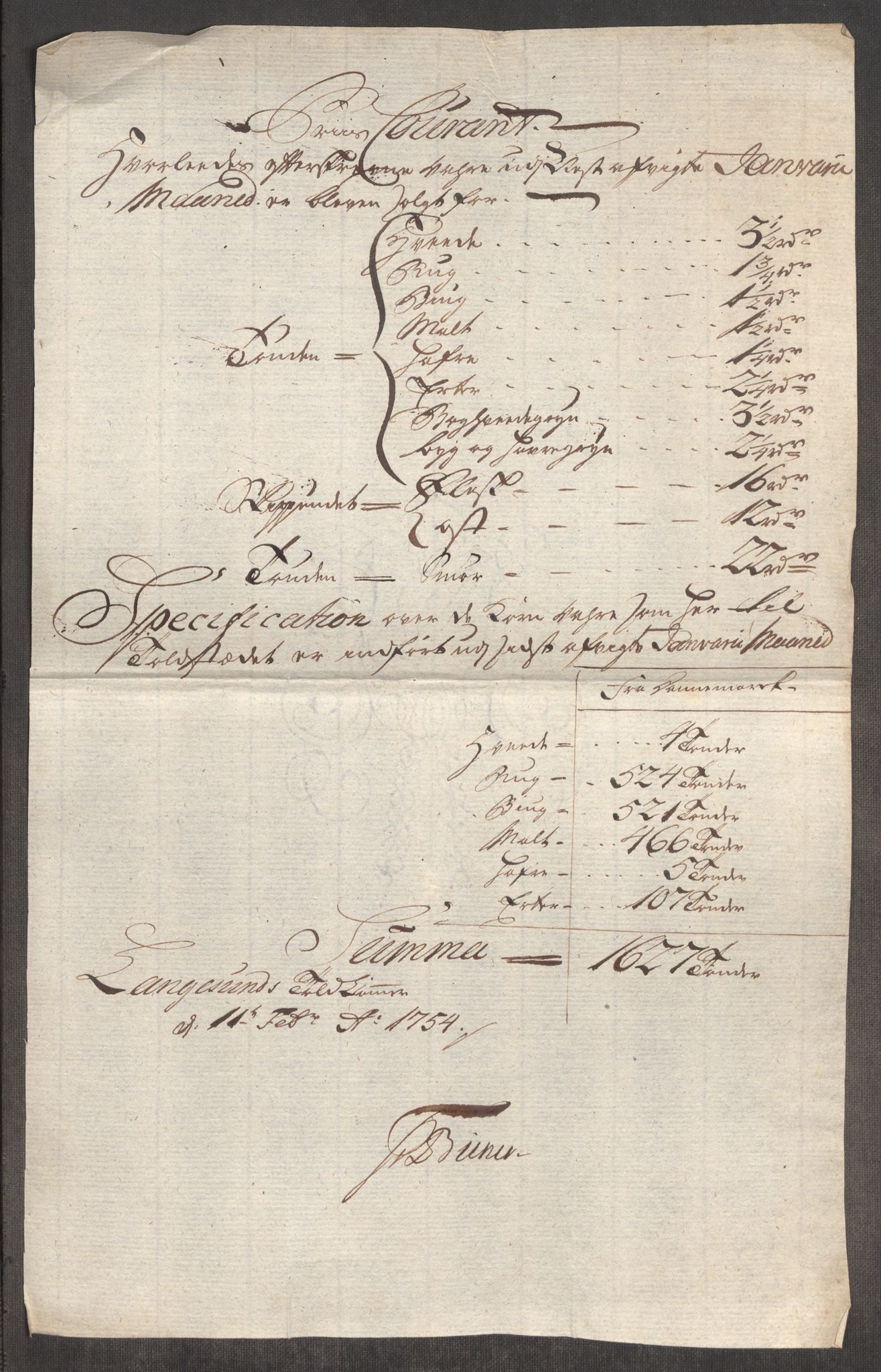 Rentekammeret inntil 1814, Realistisk ordnet avdeling, RA/EA-4070/Oe/L0005: [Ø1]: Priskuranter, 1753-1757, p. 272