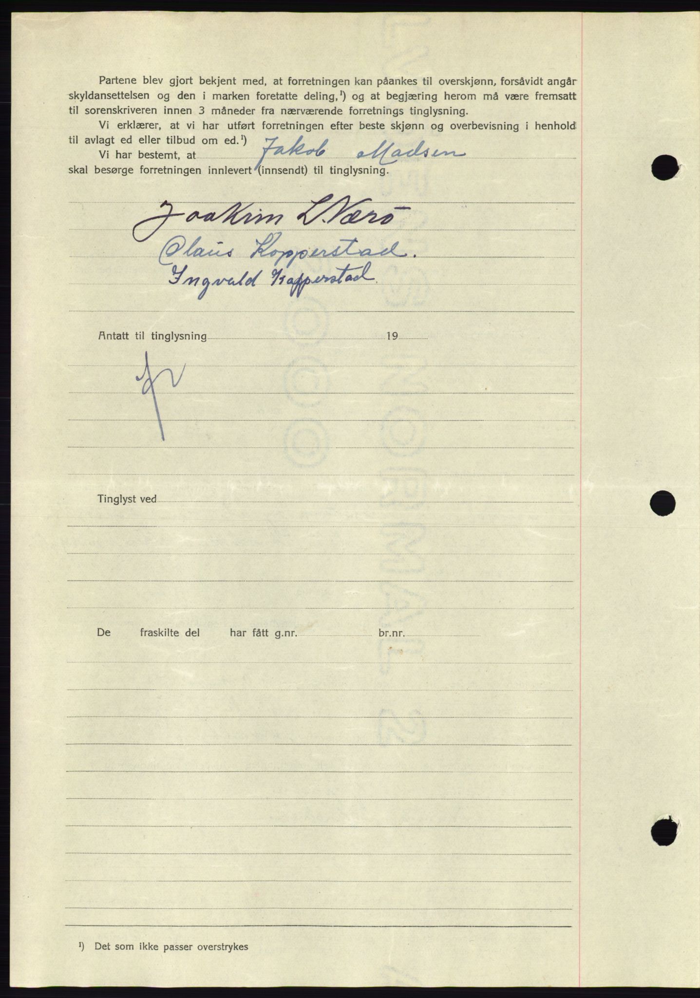 Søre Sunnmøre sorenskriveri, AV/SAT-A-4122/1/2/2C/L0081: Mortgage book no. 7A, 1947-1948, Diary no: : 1401/1947