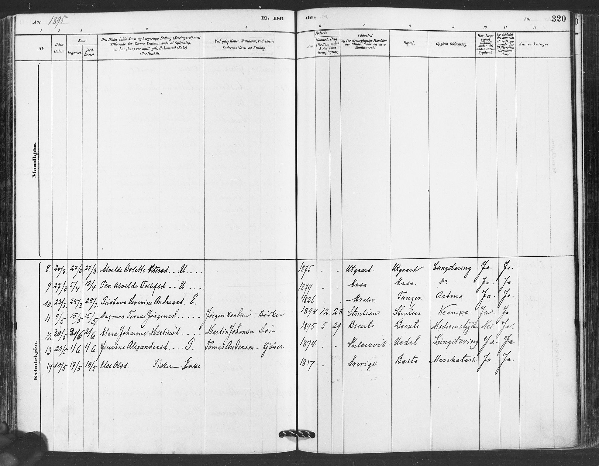 Hvaler prestekontor Kirkebøker, AV/SAO-A-2001/F/Fa/L0008: Parish register (official) no. I 8, 1878-1895, p. 320