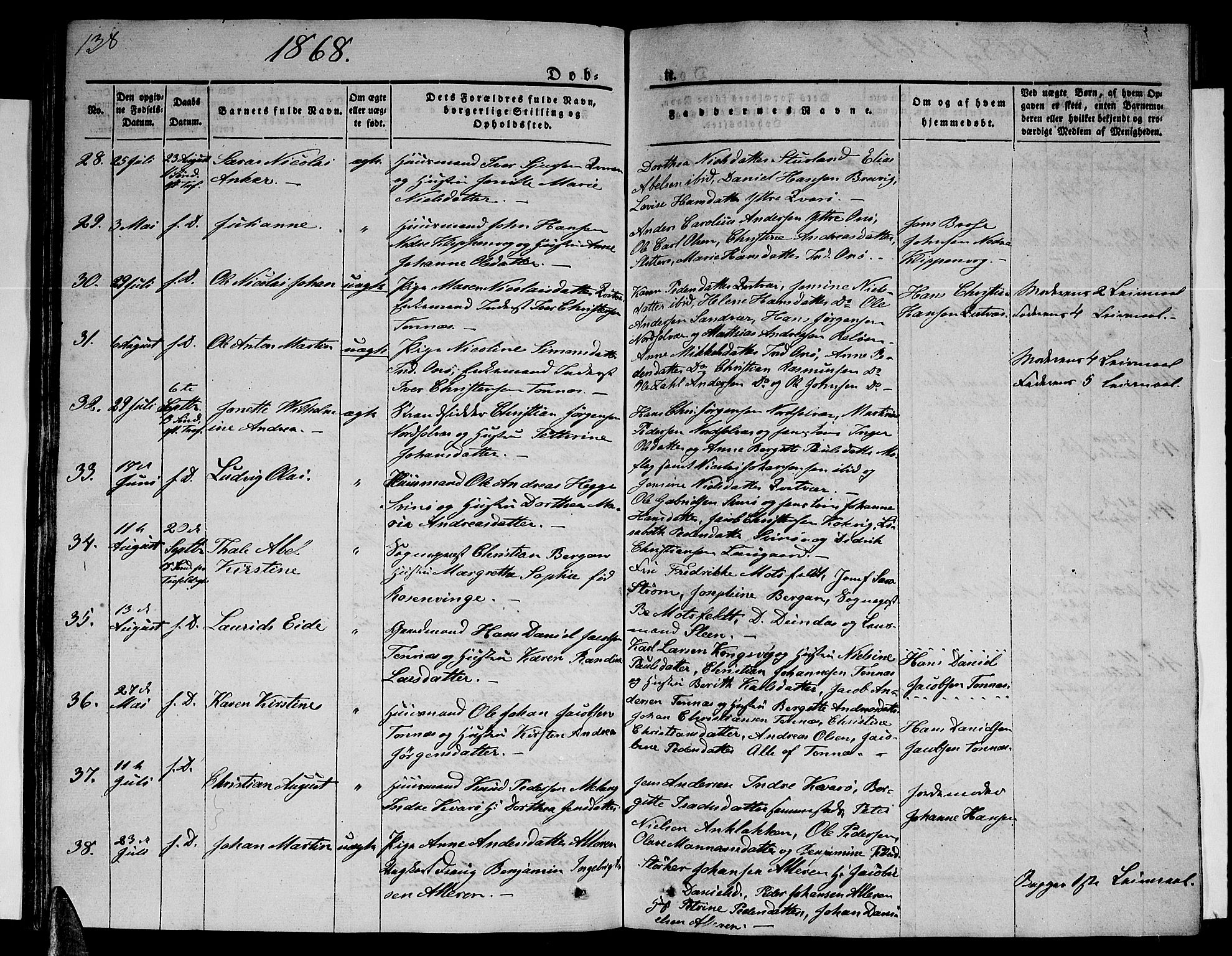 Ministerialprotokoller, klokkerbøker og fødselsregistre - Nordland, AV/SAT-A-1459/839/L0572: Parish register (copy) no. 839C02, 1841-1873, p. 138