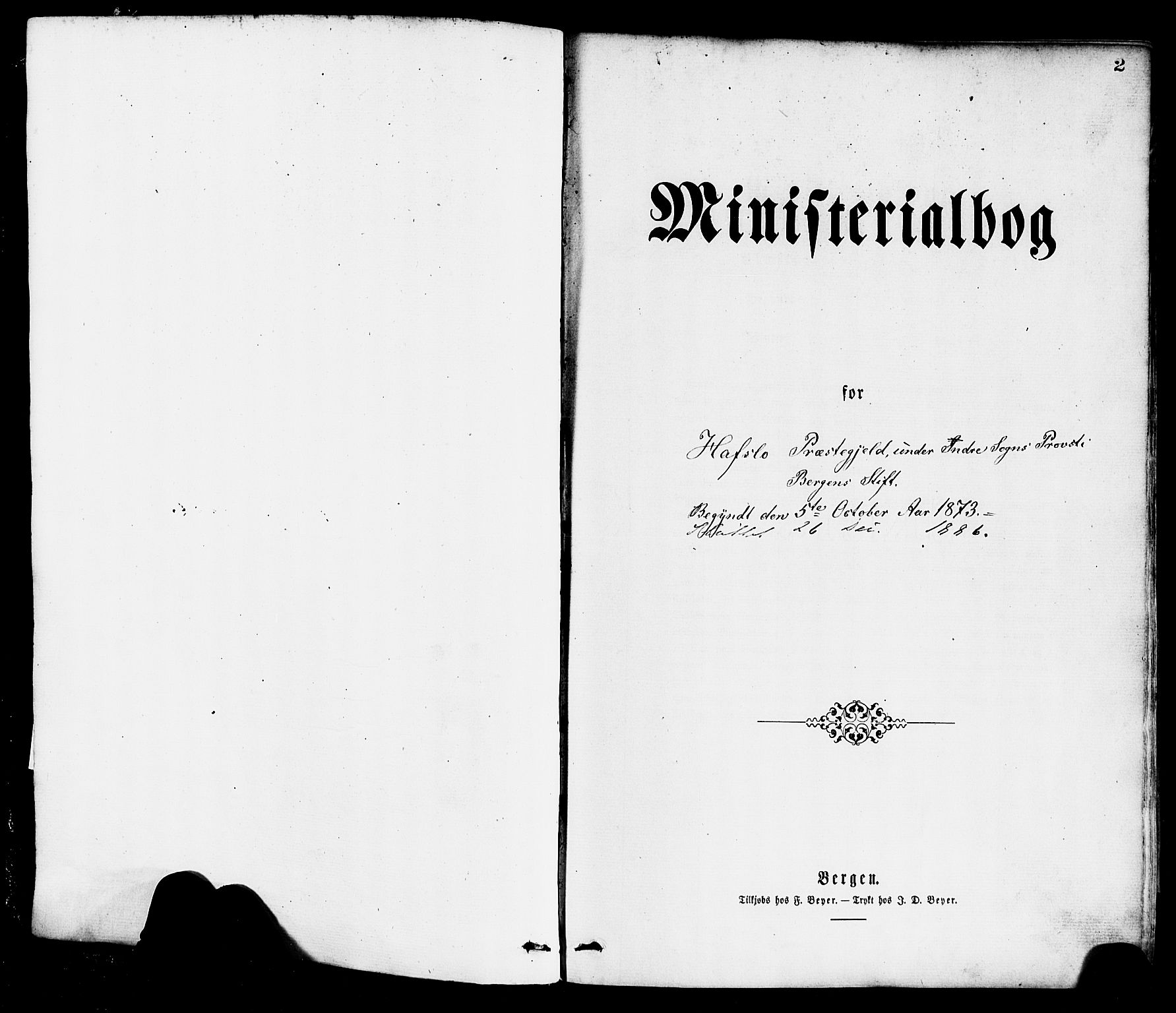 Hafslo sokneprestembete, AV/SAB-A-80301/H/Haa/Haaa/L0011: Parish register (official) no. A 11, 1873-1886, p. 2