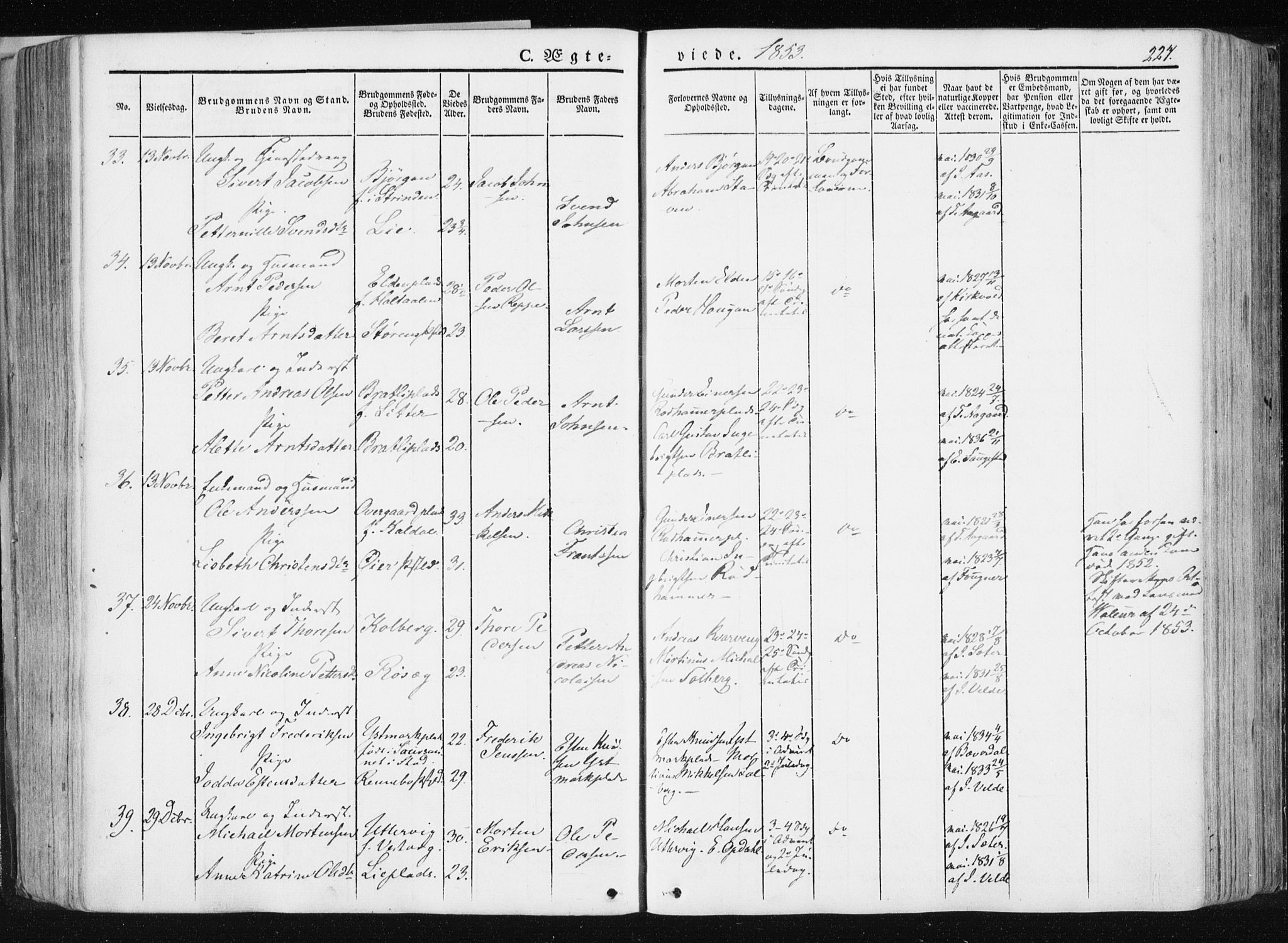 Ministerialprotokoller, klokkerbøker og fødselsregistre - Nord-Trøndelag, AV/SAT-A-1458/741/L0393: Parish register (official) no. 741A07, 1849-1863, p. 227