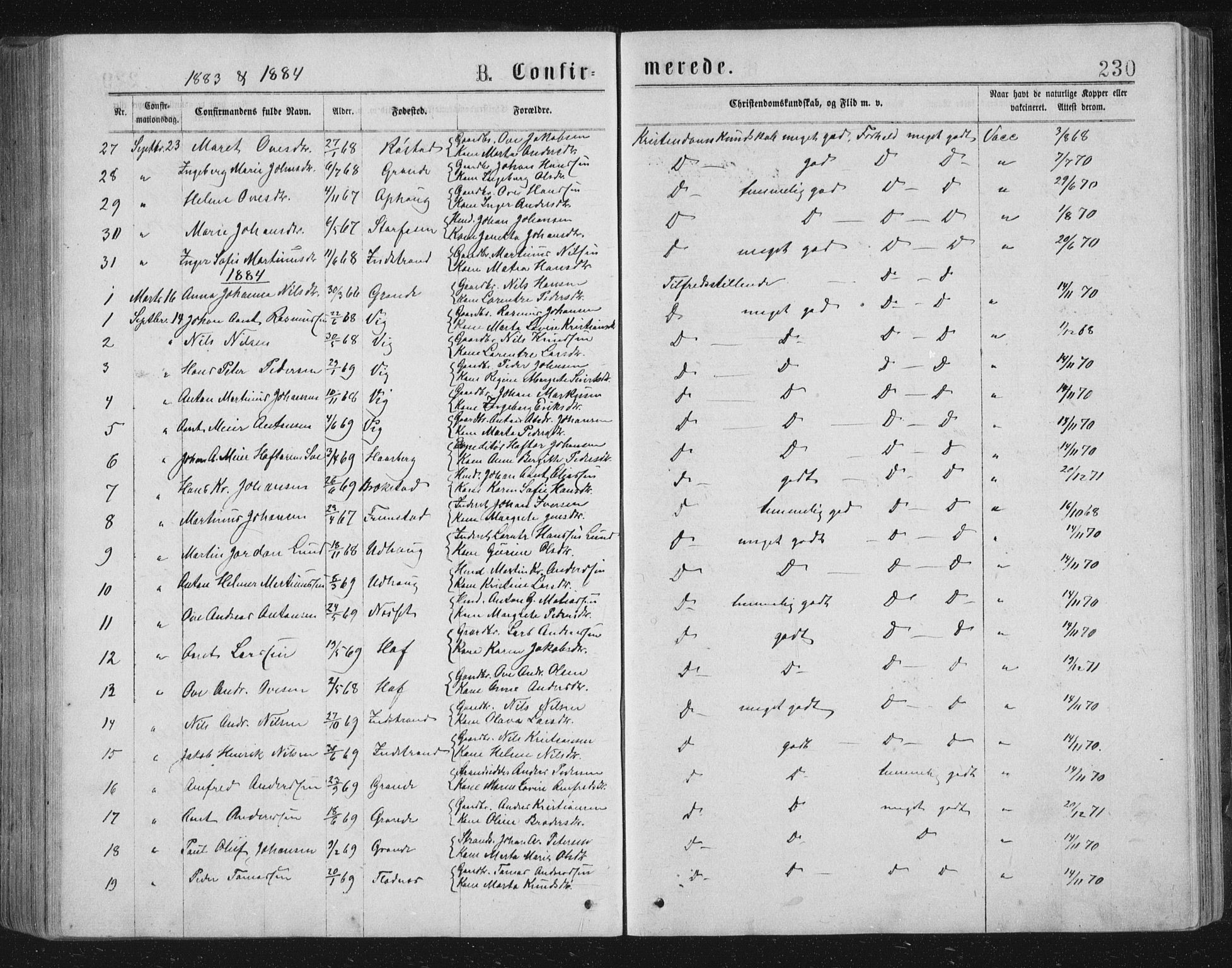 Ministerialprotokoller, klokkerbøker og fødselsregistre - Sør-Trøndelag, SAT/A-1456/659/L0745: Parish register (copy) no. 659C02, 1869-1892, p. 230
