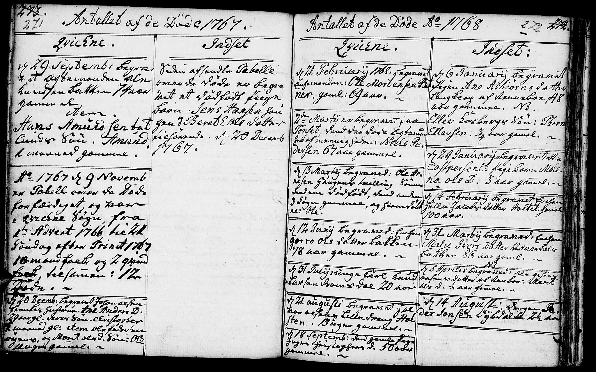 Kvikne prestekontor, SAH/PREST-064/H/Ha/Haa/L0002: Parish register (official) no. 2, 1764-1784, p. 271-272