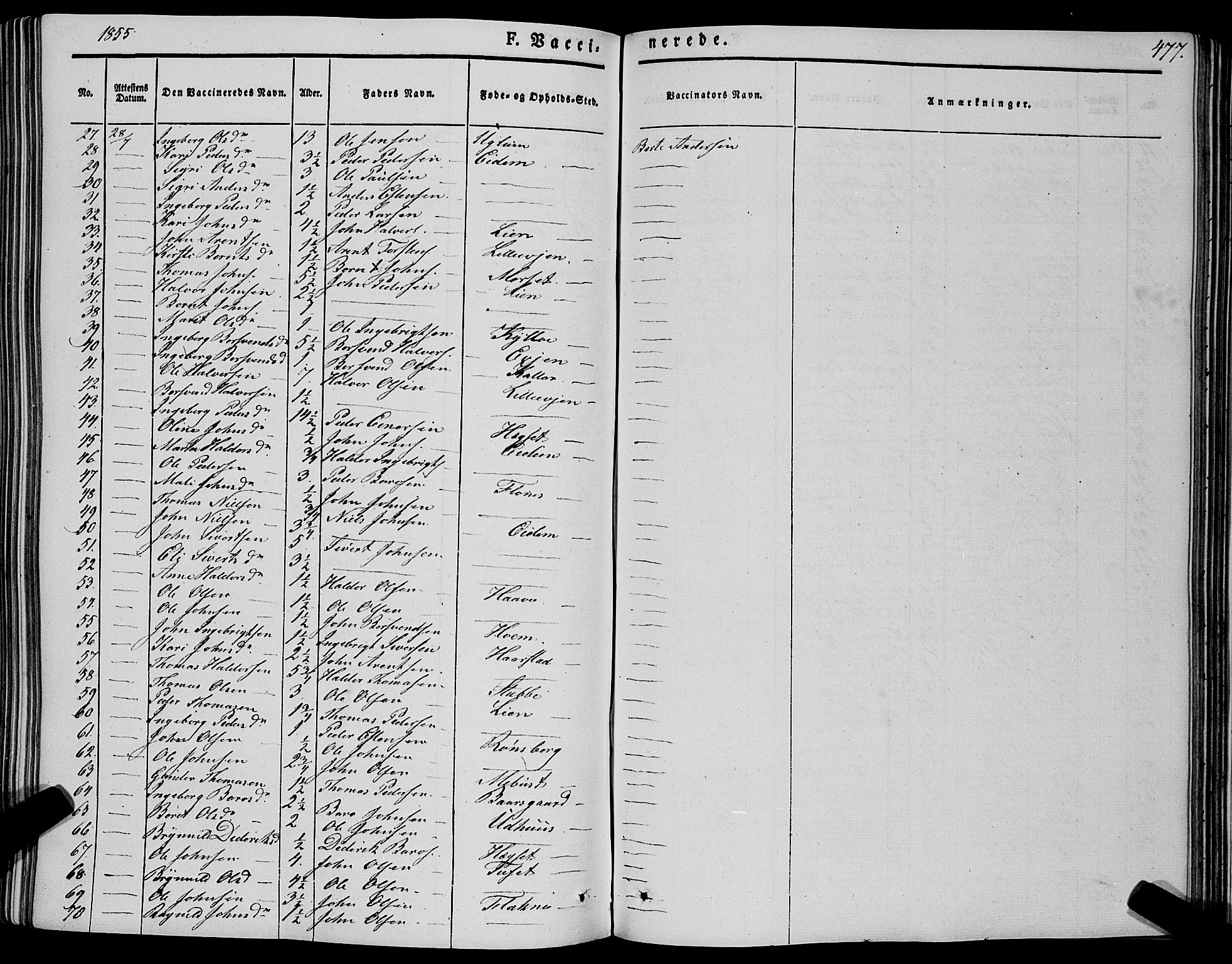 Ministerialprotokoller, klokkerbøker og fødselsregistre - Sør-Trøndelag, AV/SAT-A-1456/695/L1145: Parish register (official) no. 695A06 /1, 1843-1859, p. 477