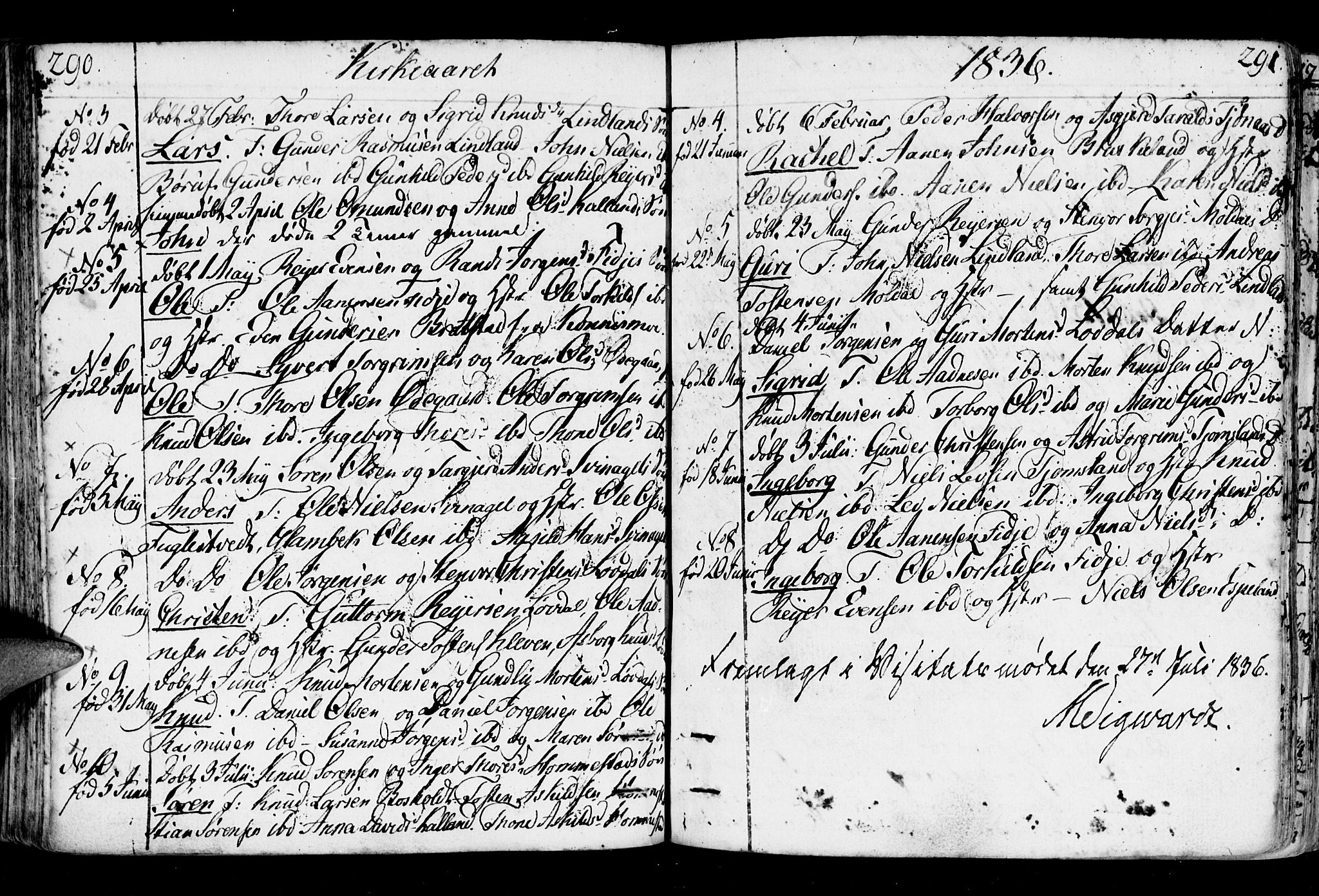 Holum sokneprestkontor, AV/SAK-1111-0022/F/Fa/Fab/L0004: Parish register (official) no. A 4, 1774-1847, p. 290-291