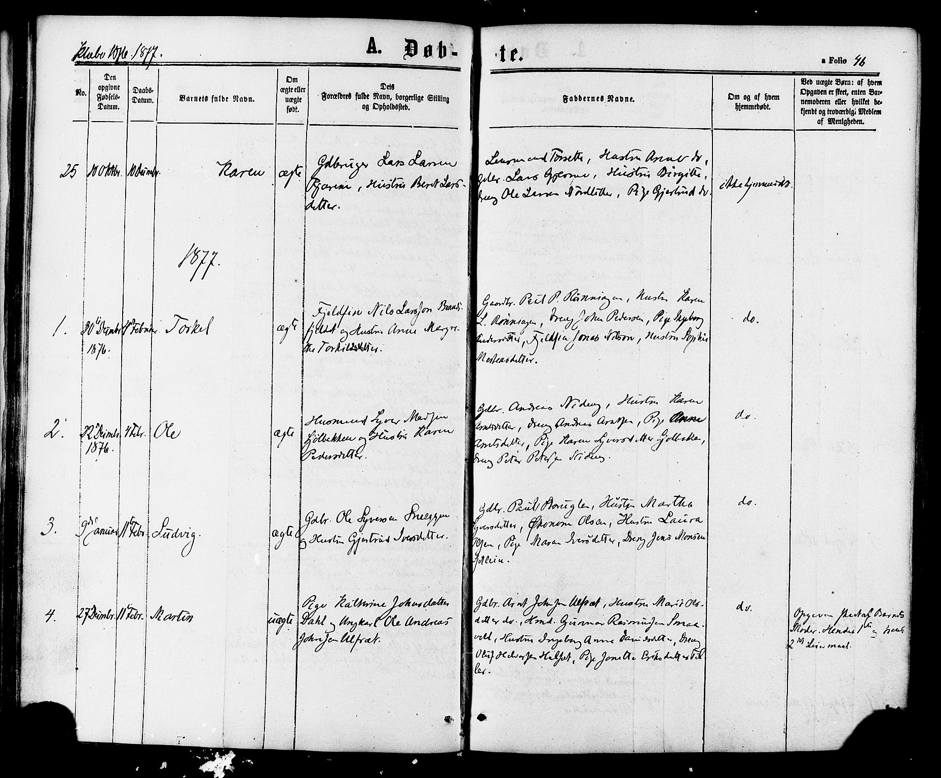 Ministerialprotokoller, klokkerbøker og fødselsregistre - Sør-Trøndelag, SAT/A-1456/618/L0442: Parish register (official) no. 618A06 /1, 1863-1879, p. 46