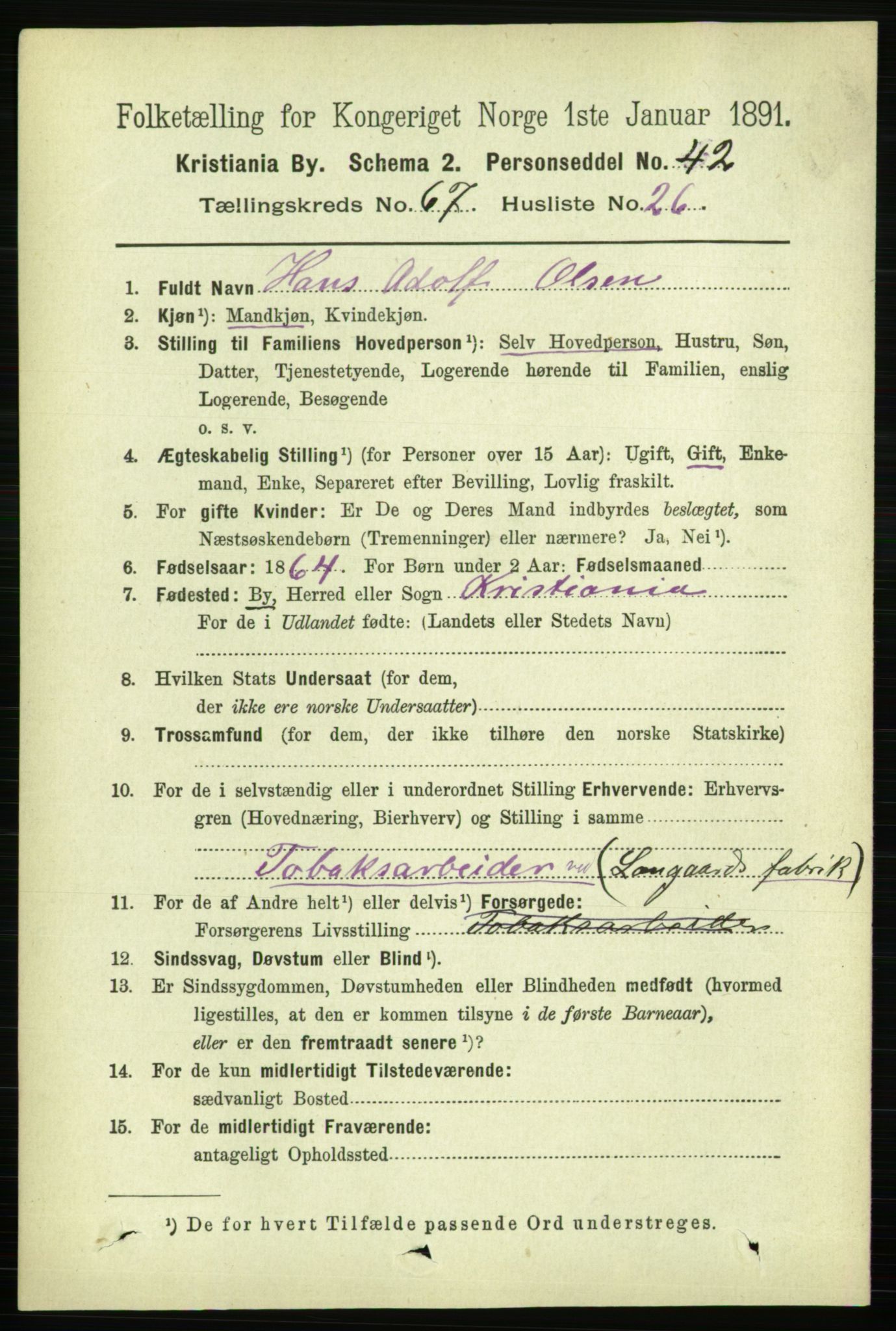 RA, 1891 census for 0301 Kristiania, 1891, p. 37356