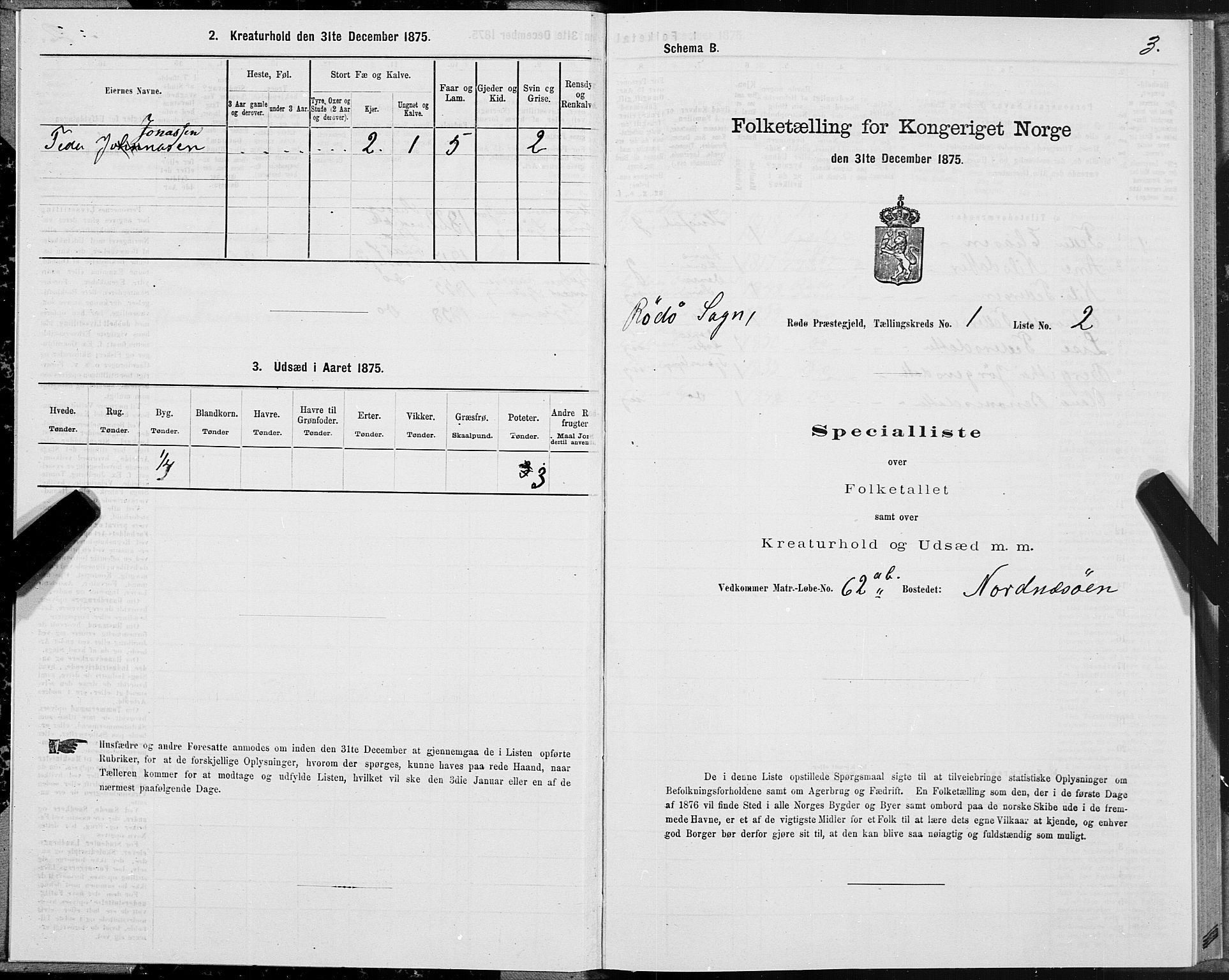 SAT, 1875 census for 1836P Rødøy, 1875, p. 1003
