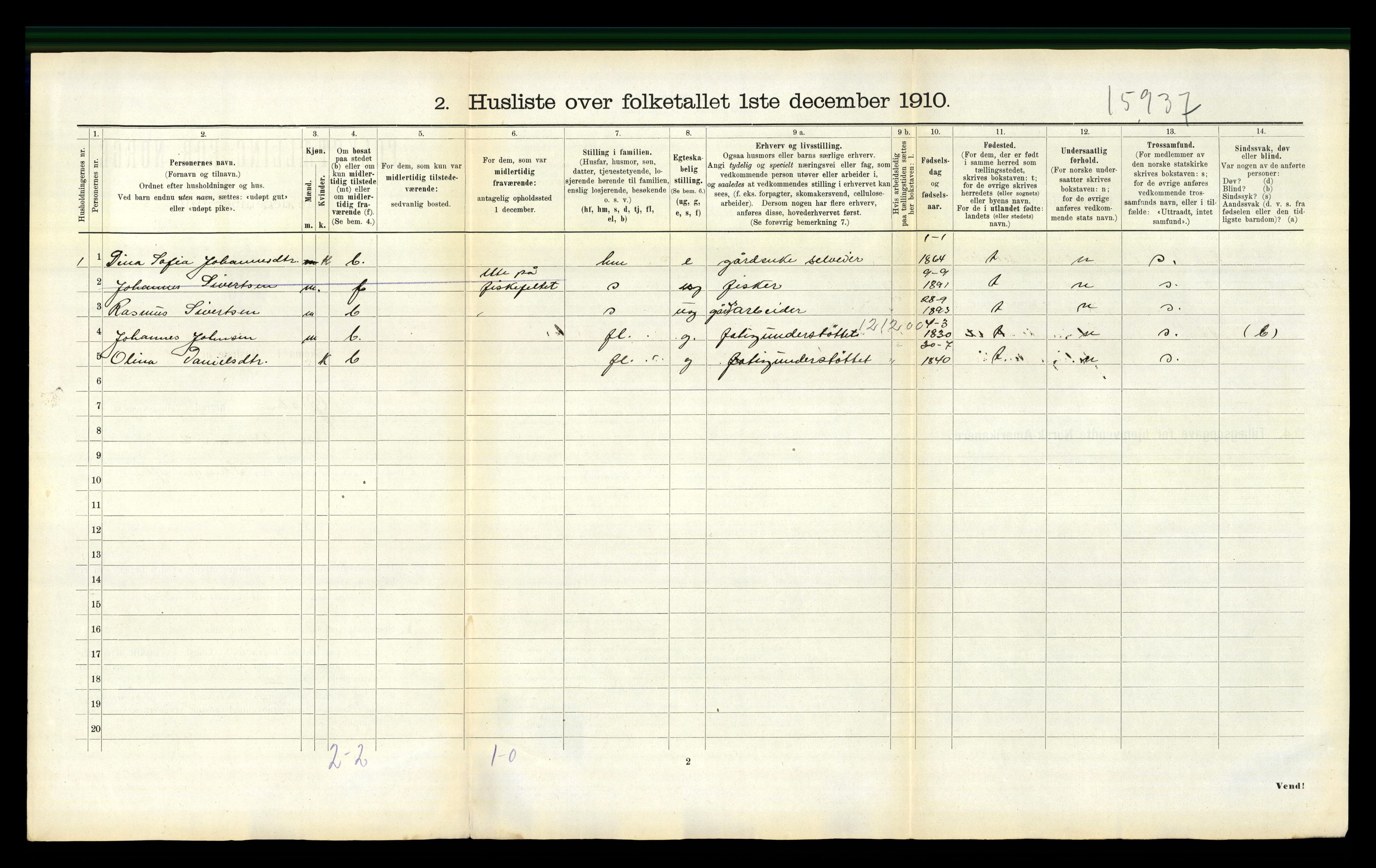 RA, 1910 census for Ørsta, 1910, p. 119