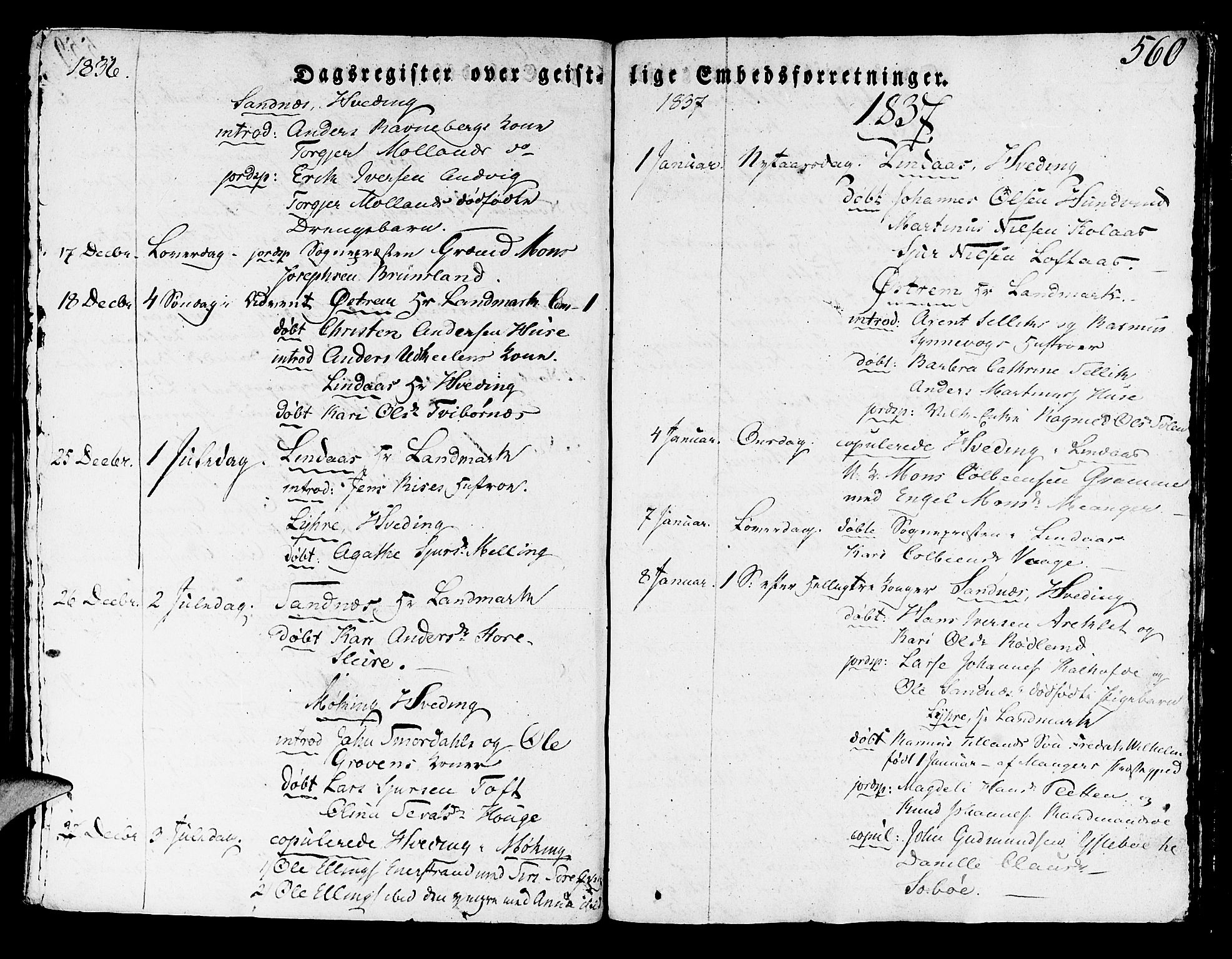 Lindås Sokneprestembete, SAB/A-76701/H/Haa: Parish register (official) no. A 8, 1823-1836, p. 560