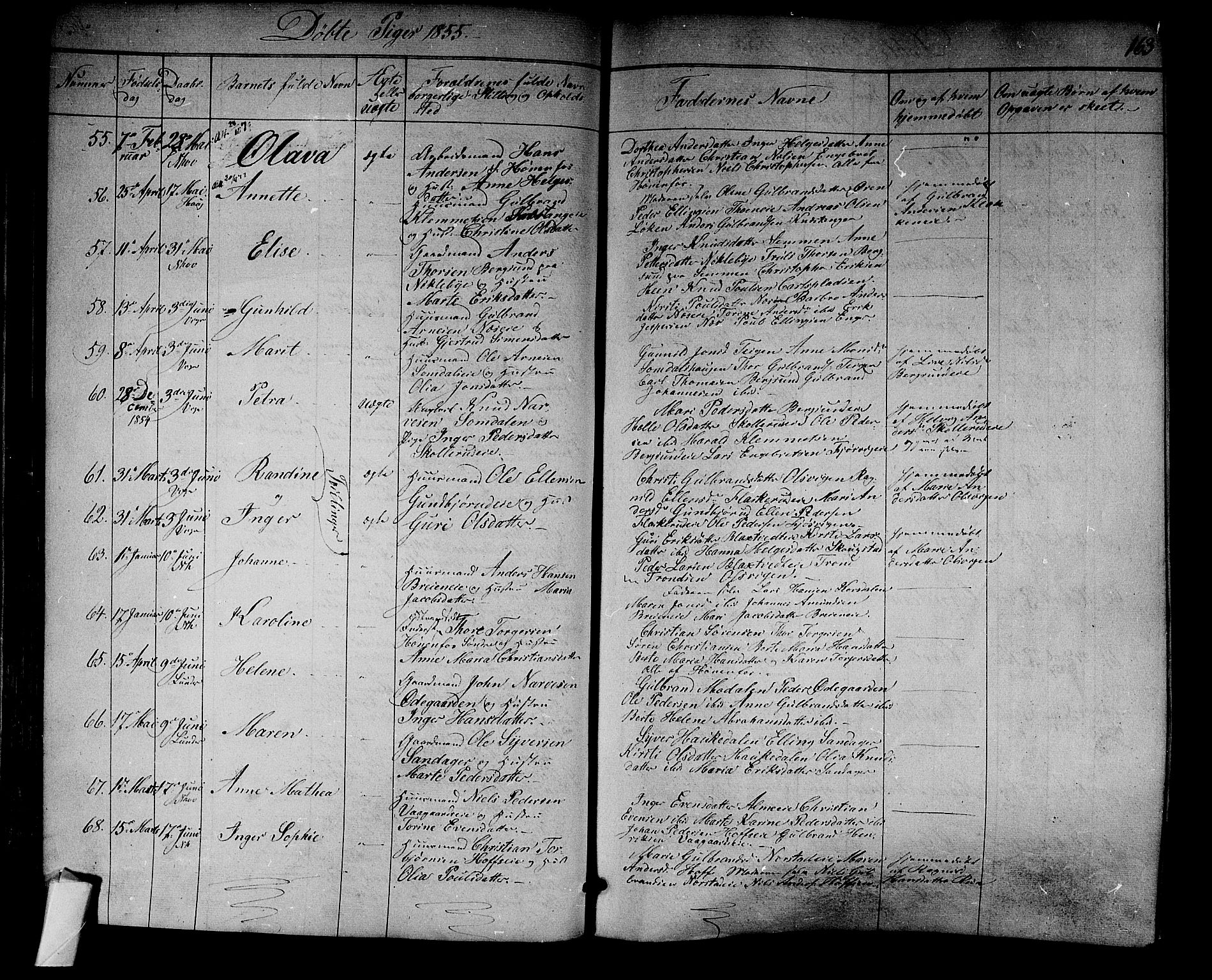 Norderhov kirkebøker, AV/SAKO-A-237/F/Fa/L0011: Parish register (official) no. 11, 1847-1856, p. 163