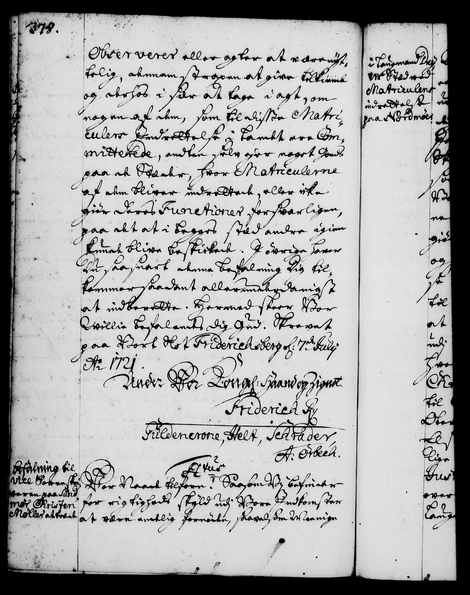 Rentekammeret, Kammerkanselliet, AV/RA-EA-3111/G/Gg/Gga/L0001: Norsk ekspedisjonsprotokoll med register (merket RK 53.1), 1720-1723, p. 378