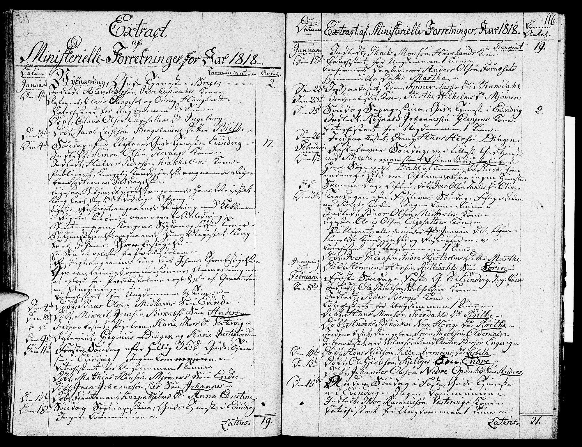 Gulen sokneprestembete, AV/SAB-A-80201/H/Haa/Haaa/L0017: Parish register (official) no. A 17, 1809-1825, p. 116