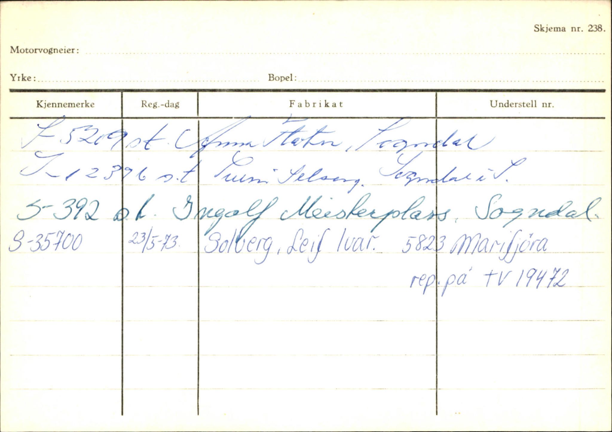 Statens vegvesen, Sogn og Fjordane vegkontor, AV/SAB-A-5301/4/F/L0125: Eigarregister Sogndal V-Å. Aurland A-Å. Fjaler A-N, 1945-1975, p. 362