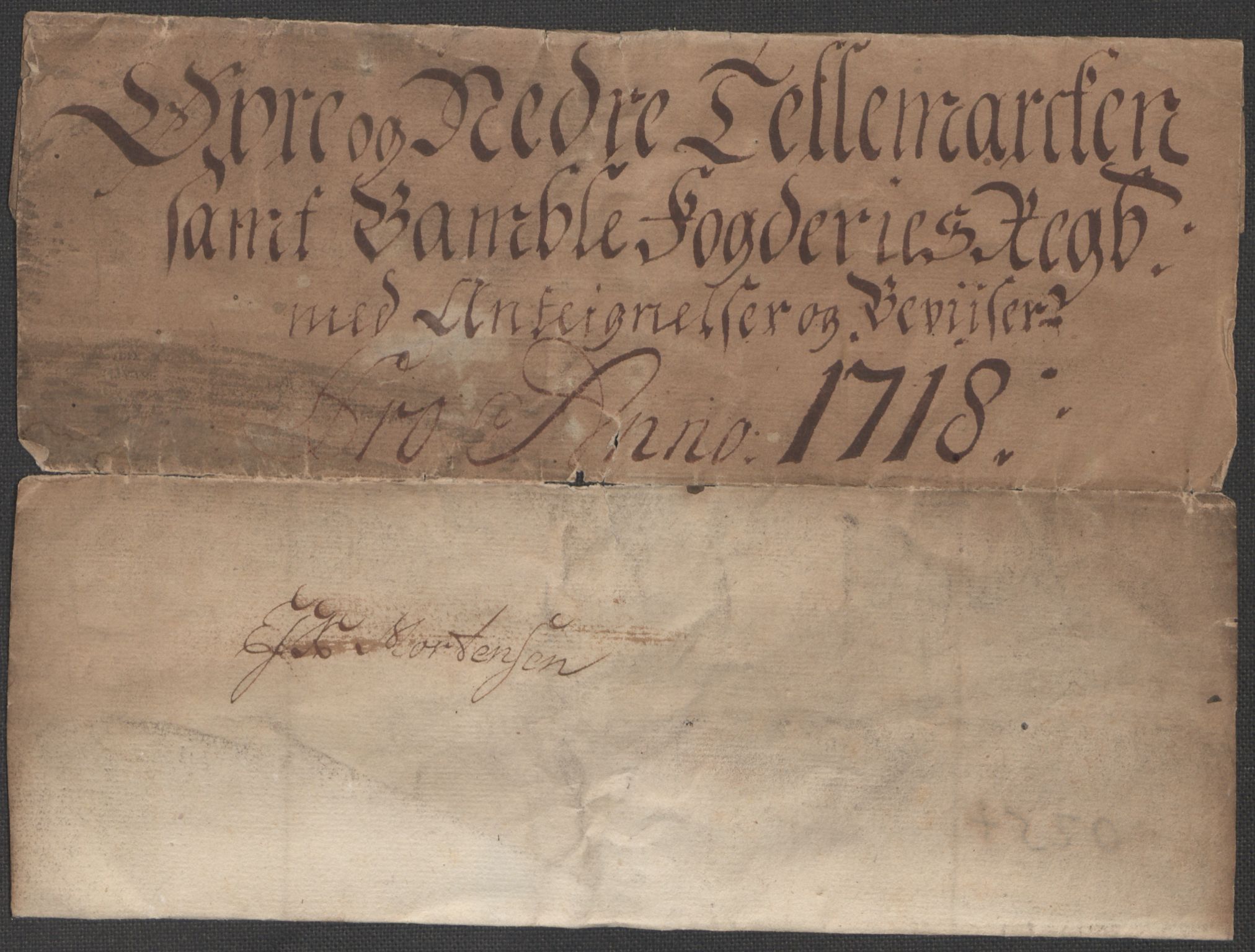 Rentekammeret inntil 1814, Reviderte regnskaper, Fogderegnskap, AV/RA-EA-4092/R36/L2130: Fogderegnskap Øvre og Nedre Telemark og Bamble, 1718, p. 3